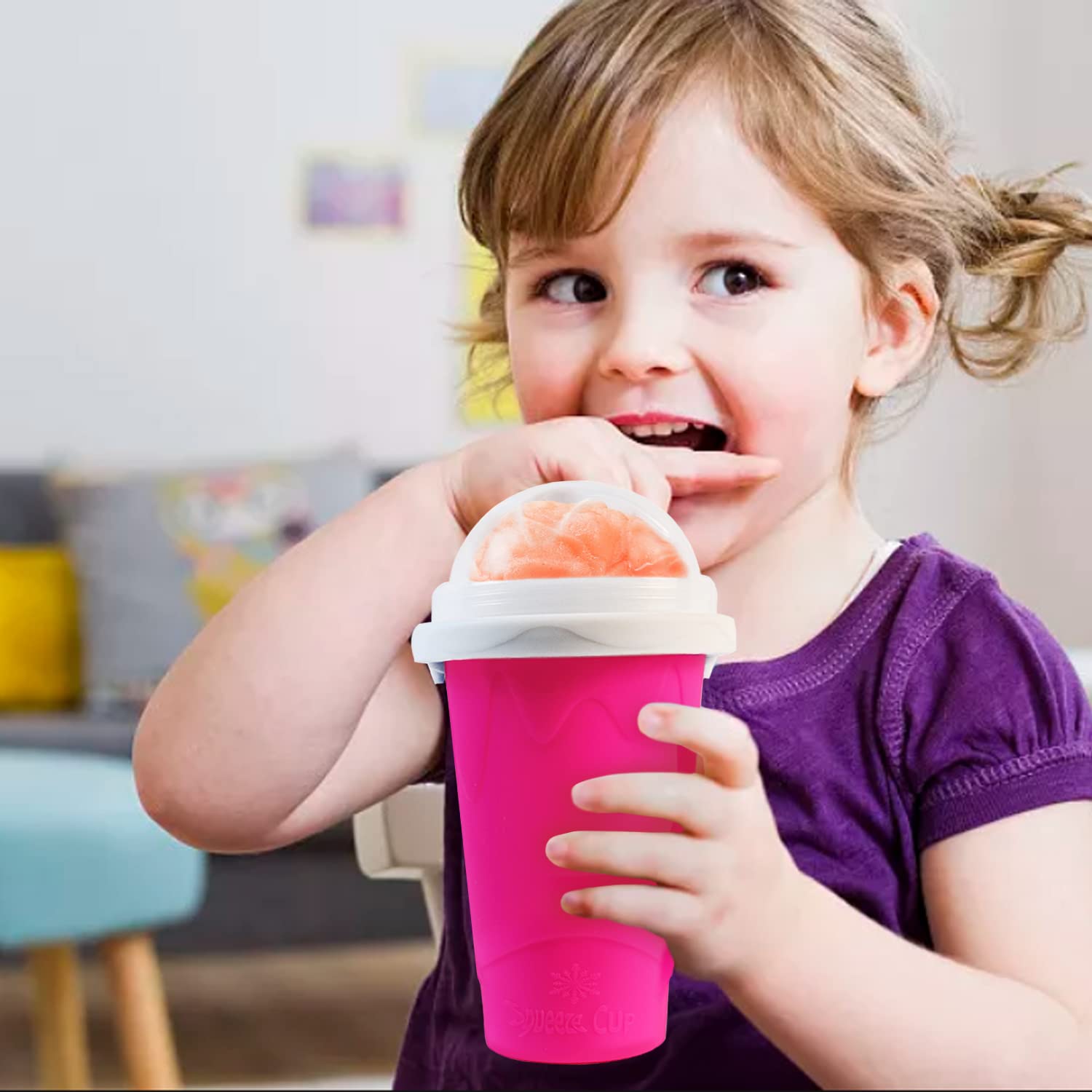 Nufr Slushie Maker Cup, Magic Quick Frozen Smoothies Cup Cooling Cup Double Layer Squeeze Cup Slushy Maker, Homemade Milk Shake