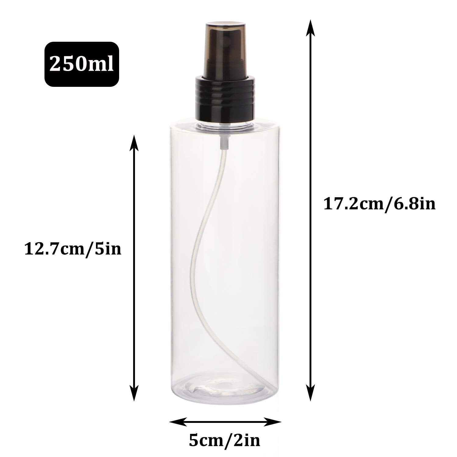 Yebeauty Empty Spray Bottles For Essential Oils, 8Oz Refillable Clear Plastic Misting Spray Bottles Atomizer Fine Mister Spray B
