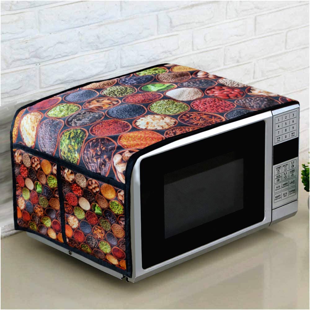 Kanushi Industries Microwave/Oven Top Cover With 4 Utility Pockets (Var-Micro-Dig-A)