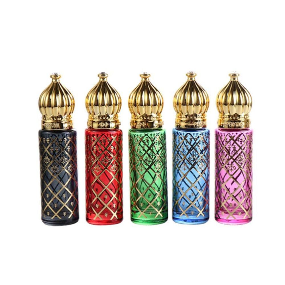 Kopida 5 Pcs Glass Roller Bottles Refillable Mini Essential Oil Rollon Bottle Travel Cosmetic Perfume Sample Containers with Go