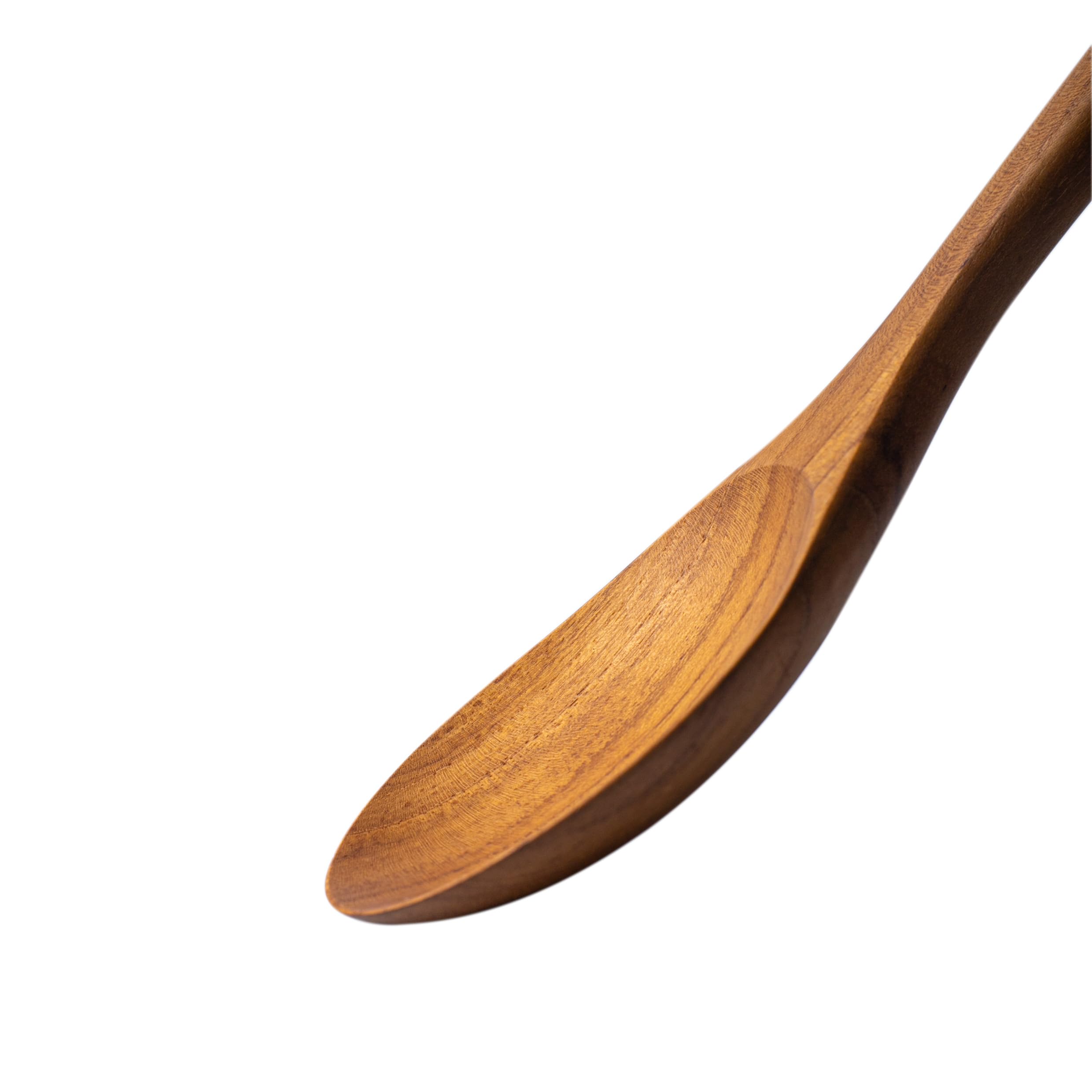 Khrut, Teak Wood Cooking Spoon, 13.5 Inch Long, Teak Wooden Utensils, Cooking Spoon, Long Handle Spoon For Cooking, Natural Teak