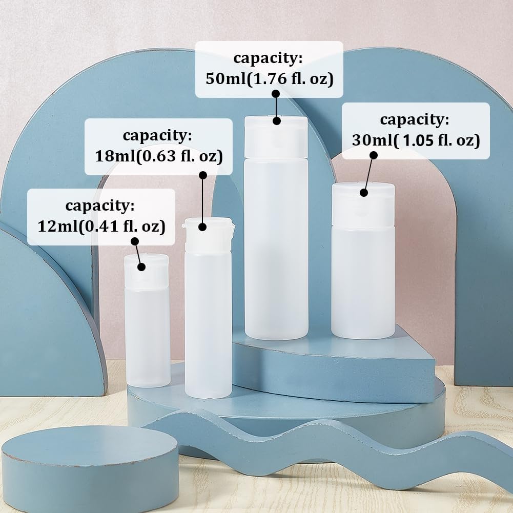 Benecreat 10 Pack 12Ml Small Plastic Flip Cap Sample Bottle Empty Refillable Travel Bottles For Makeup Cosmetic Toiletries Produ