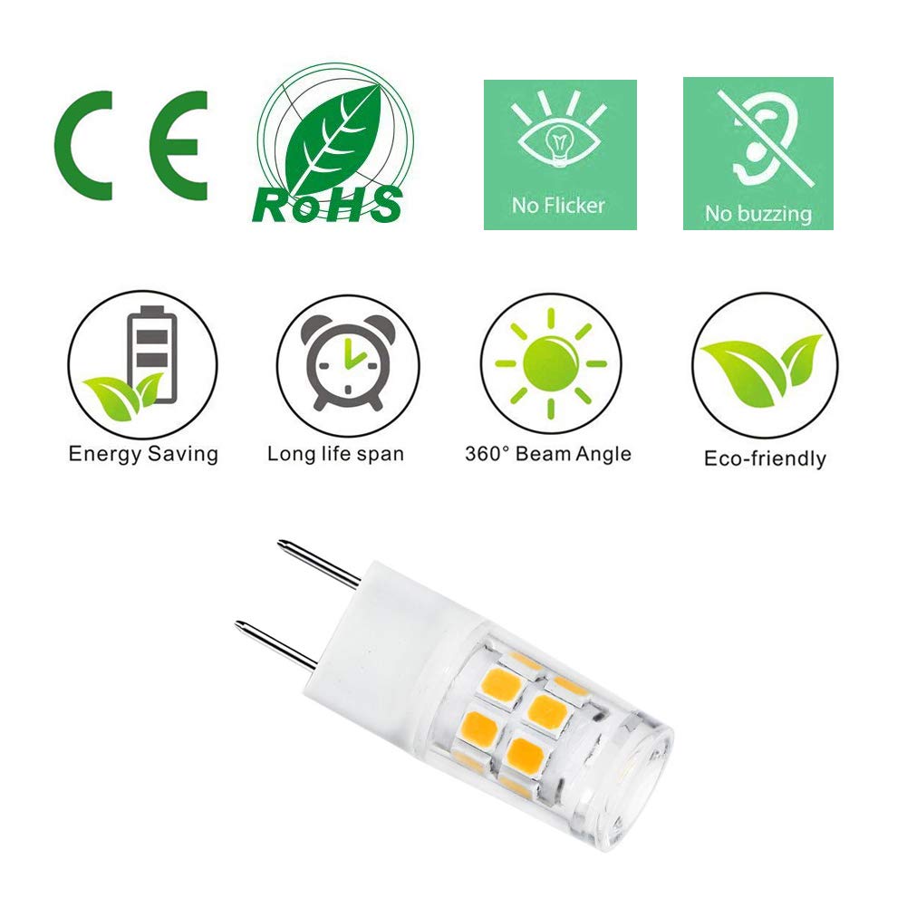 G8 Led Bulb 3W Wb25X10019 Microwave Light Bulbs 20W Halogen Bulb Replacement For Ge Microwave Oven T4 Bi-Pin Base 120V Natural W