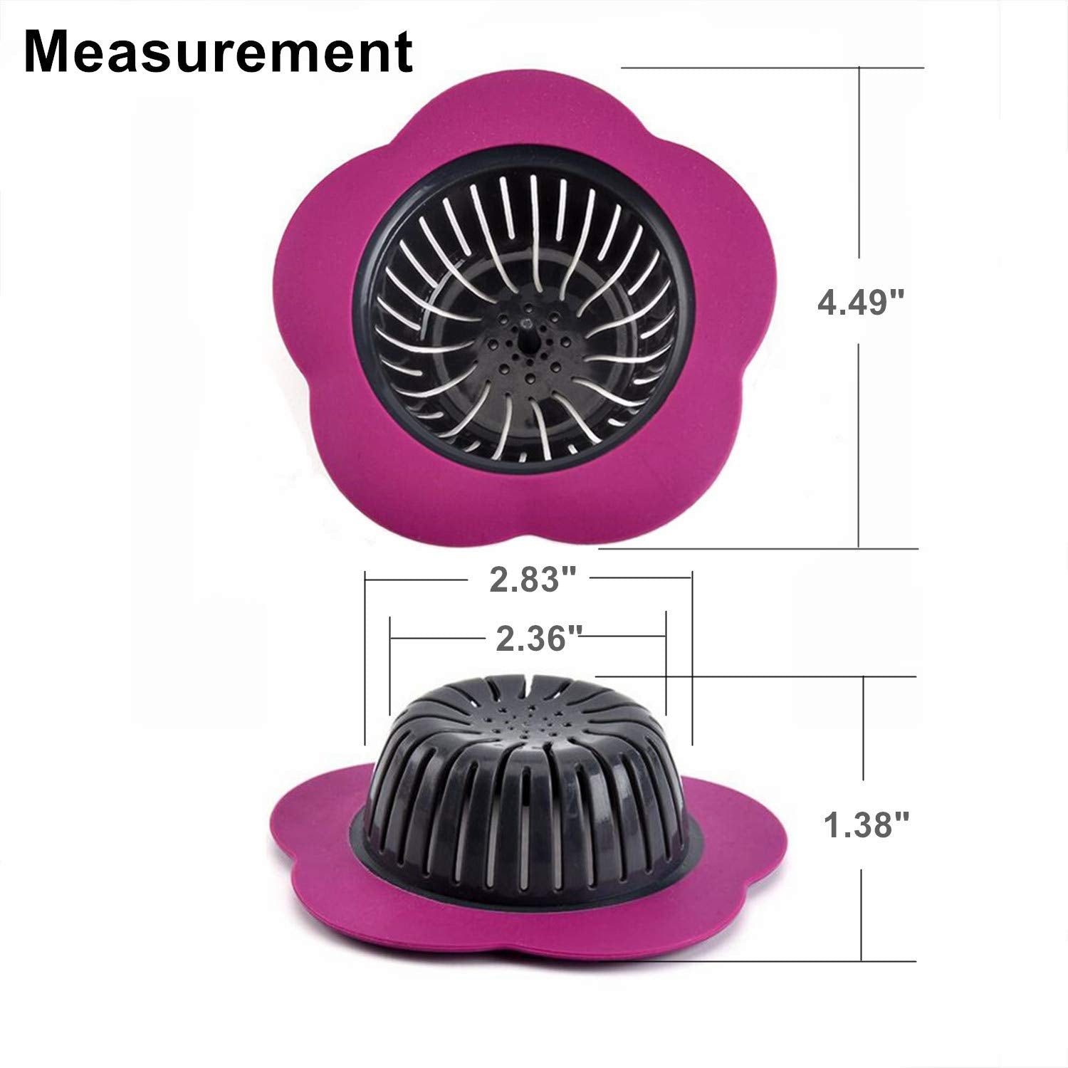 JIANYI Kitchen Sink Strainer  4PCS Silicone Sink Strainer  Large Wide Rim 4.5'' Diameter Sink Drain Strainer for Kitchen Sink - Multicolor