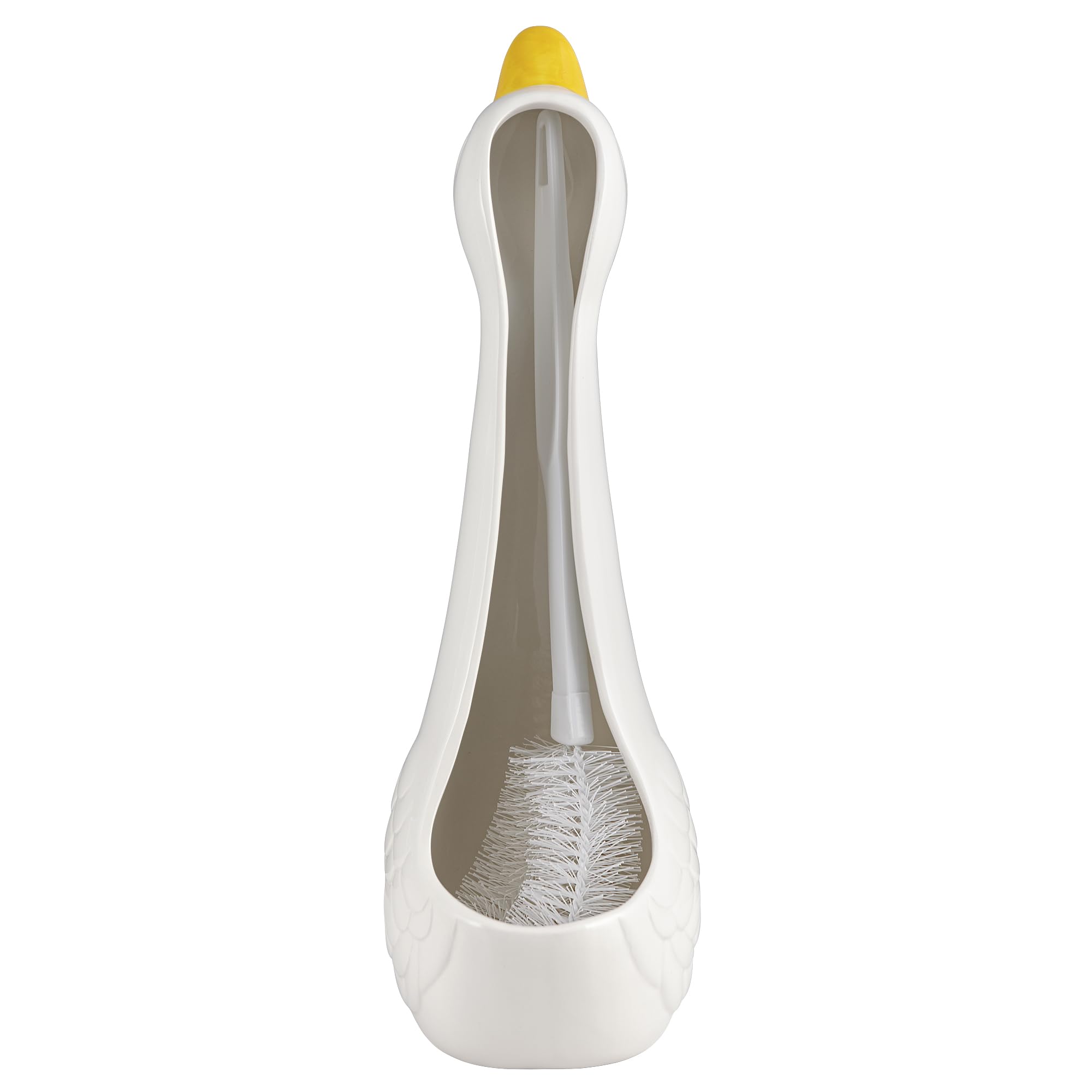 Allure Home Creation Duck Ceramic Toilet Brush Holder Set - White Duck - Model XBRDK00