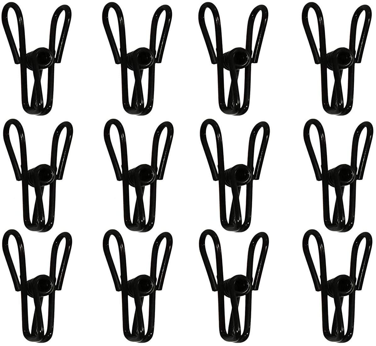 20 Pcs 2 Inch Black Chip Clips, Pvc Coating High Elasticity Strength Steel Clothes Pins, Food Clips And Bag Clips