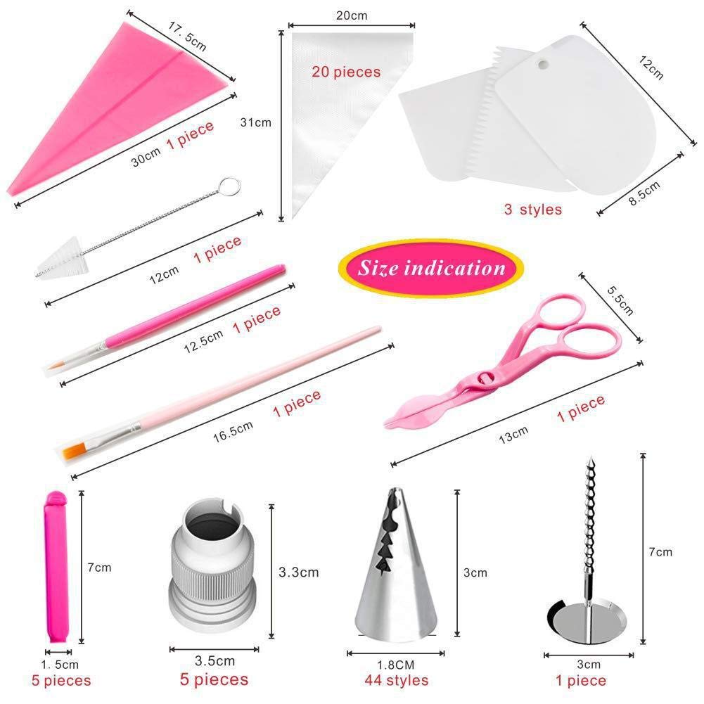 Emoly Russian Piping Tips Set, 83Pcs Cake Decorating Baking Supplies Kit, Premium Russian Tulip Icing Piping Ruffle Nozzles, Flo