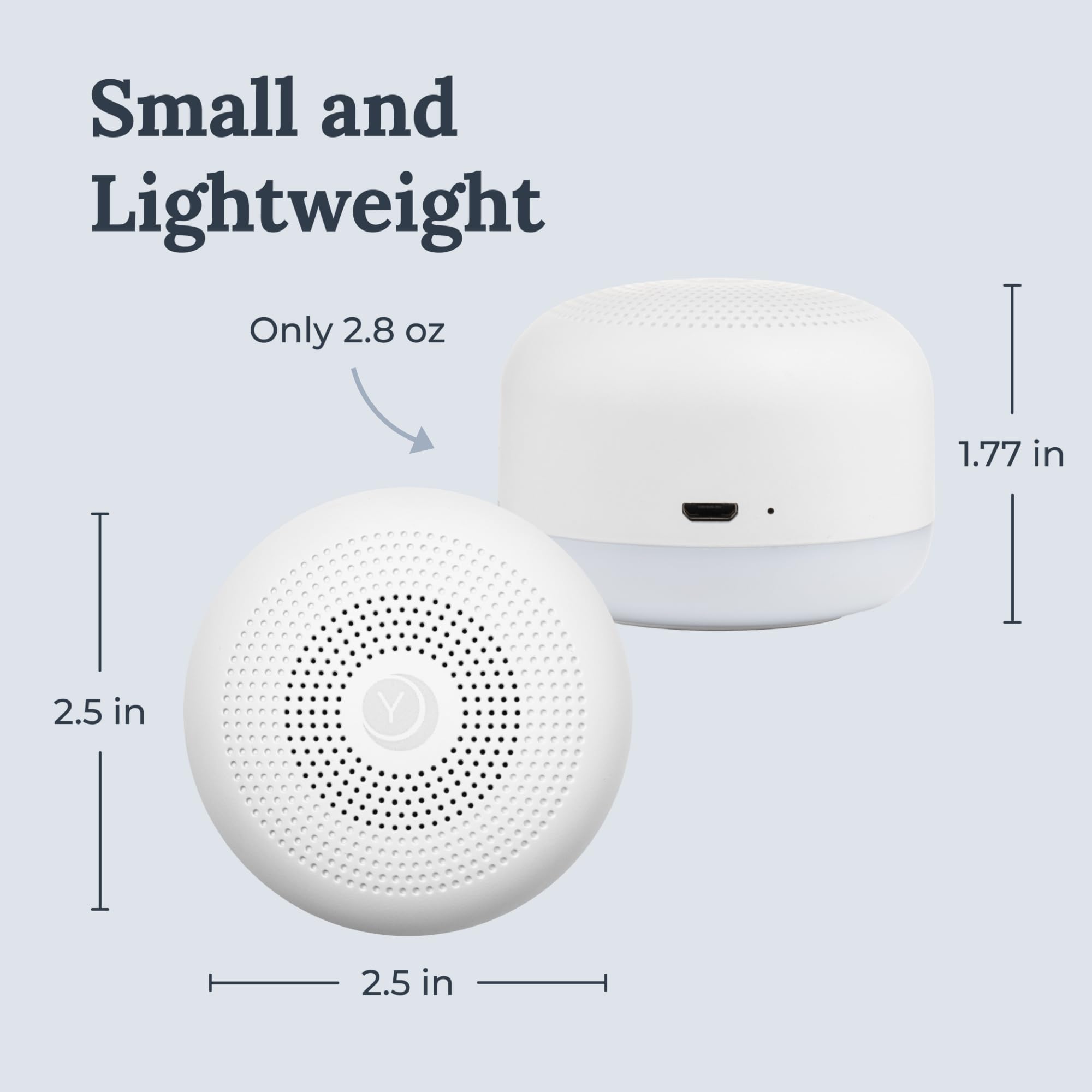 YOGASLEEP Travel Mini White Noise Machine | 6 Sounds, Soft Light | USB Rechargeable, Compact Design for Adults & Babies
