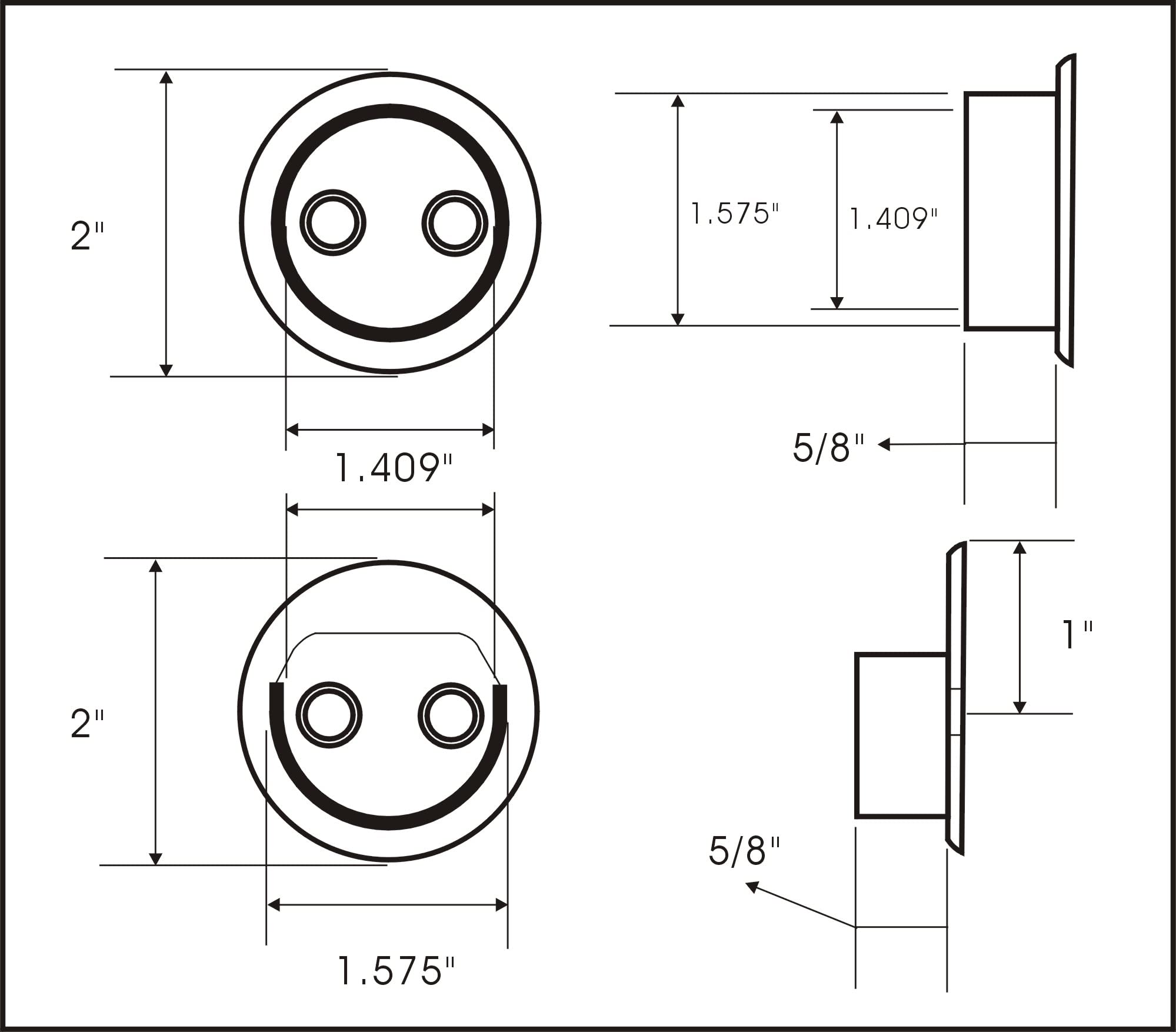 Qcaa Heavy Duty Solid Metal Closet Rod Socket Set, 1-3/8 ' ', Satin Nickel, 2 Pair, Made In Taiwan