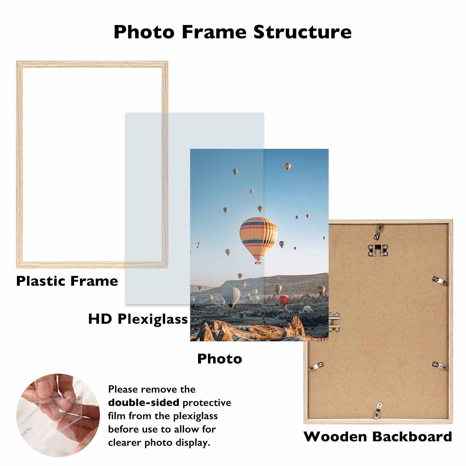 JCJMY 10x13 Picture Frame for Wall Hanging, Wall Mounting Horizontally or Vertically, 10 x 13 Wall Gallery Poster Photo Frame wi