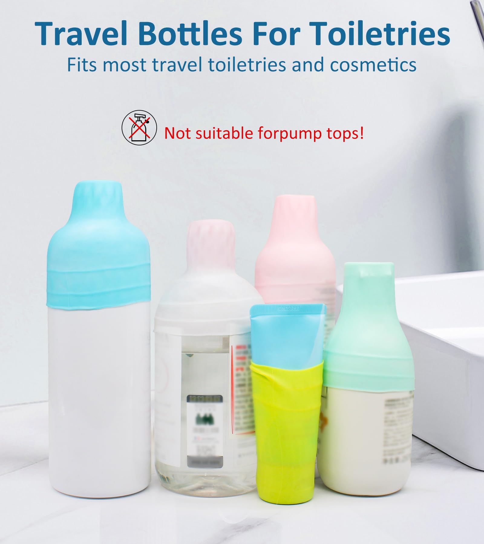 Foroume 15 Pack Travel Essentials Silicone Bottle Covers, Cruise Ship Essentials, Travel Accessories Luggage For Women Men, Elas