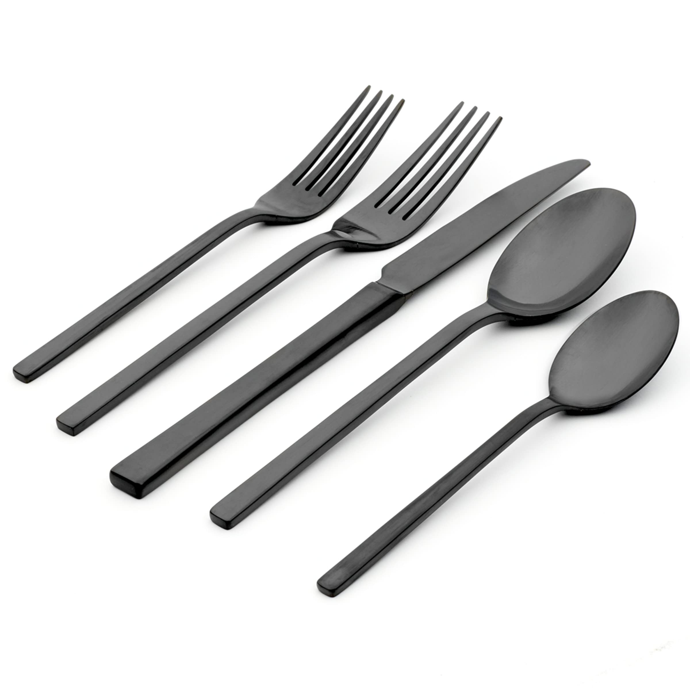 Oneida Allay Midnight 20 Piece Everyday, Service For 4 Flatware Set, 20Pc Fw, Stainless