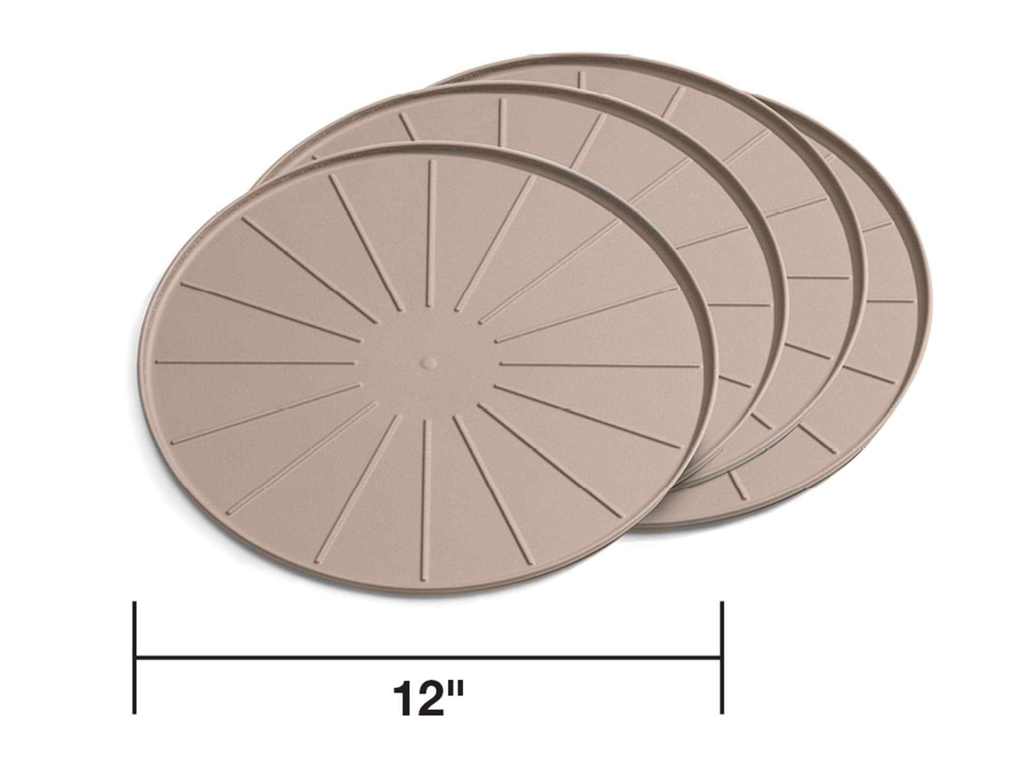 Weathertech 12'' Coasters For Home Surfaces, Anti-Skid, No-Slip Knibs - Set Of 4, Tan - (8A12Csttn)