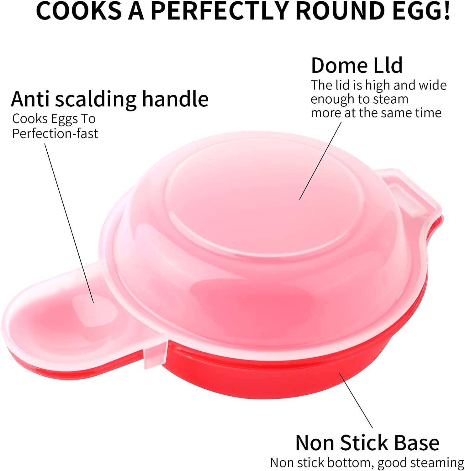 2Pcs-Microwave Egg Cooker,Microwave Egg Maker,1 Minute Fast Egg Hamburg Omelet Maker Kitchen Cooking Tool