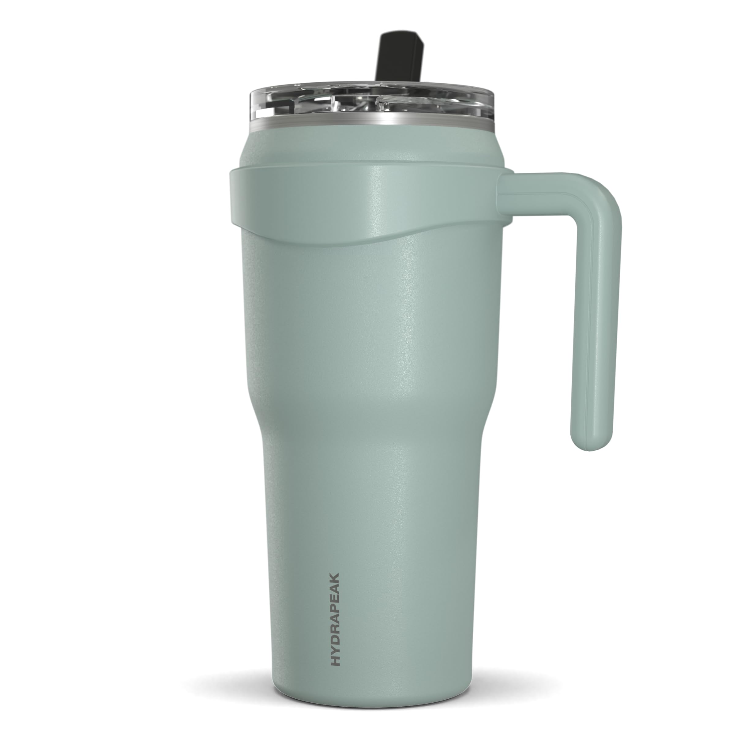Hydrapeak Roadster 40oz Stainless Steel Tumbler Double Wall Vacuum Insulated Water Bottle With Handle And 2 in 1 Straw Lid (Pale Sage)-New Condition
