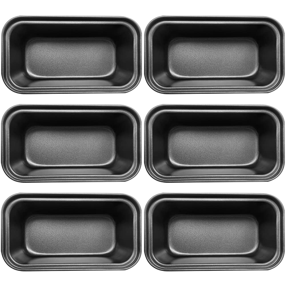 Zddaoole 6 Pcs Nonstick Carbon Steel Baking Bread Pan,Mini Loaf Pans,Small Banana Bread Tins,6.2'' X 3.2''