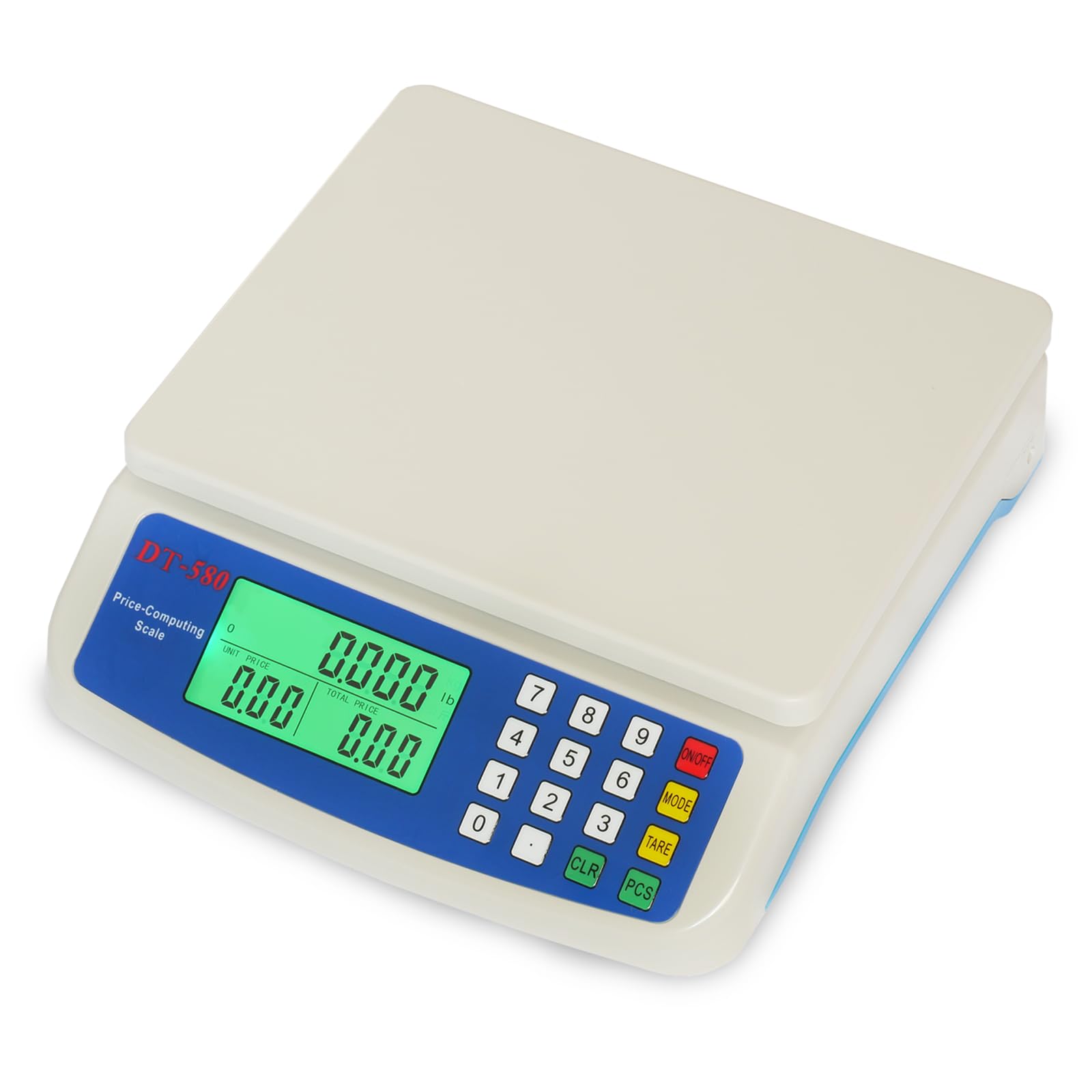 30kg x 1g Electronic Computing Scale, Large Kitchen Scale, LCD Digital Commercial Food Produce Scale 66LB Capacity with AC Adapt