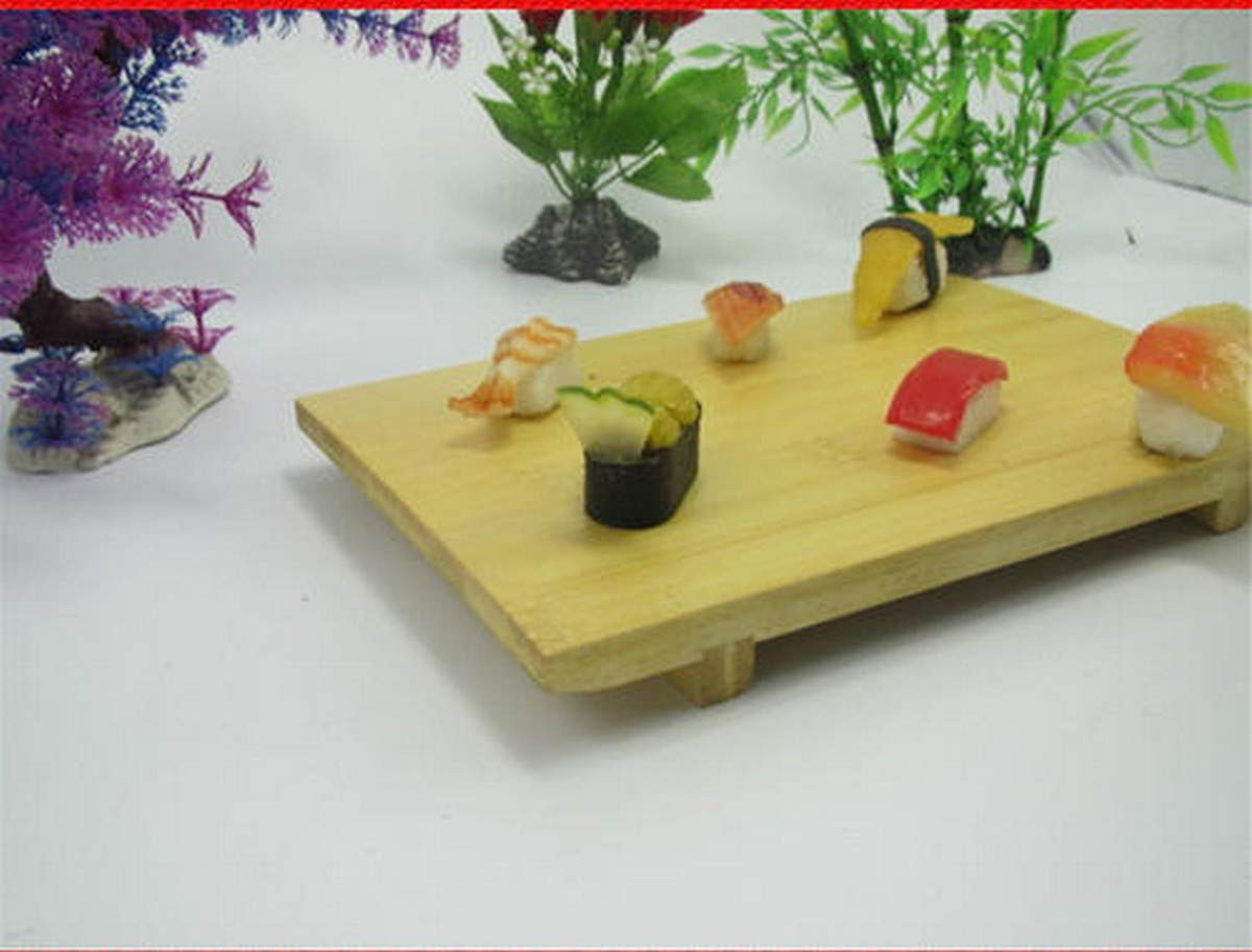 Japanbargain 1956, Sushi Serving Plate Japanese Bamboo Board Sushi Geta Serving Platter (1, 8.25X4.75)