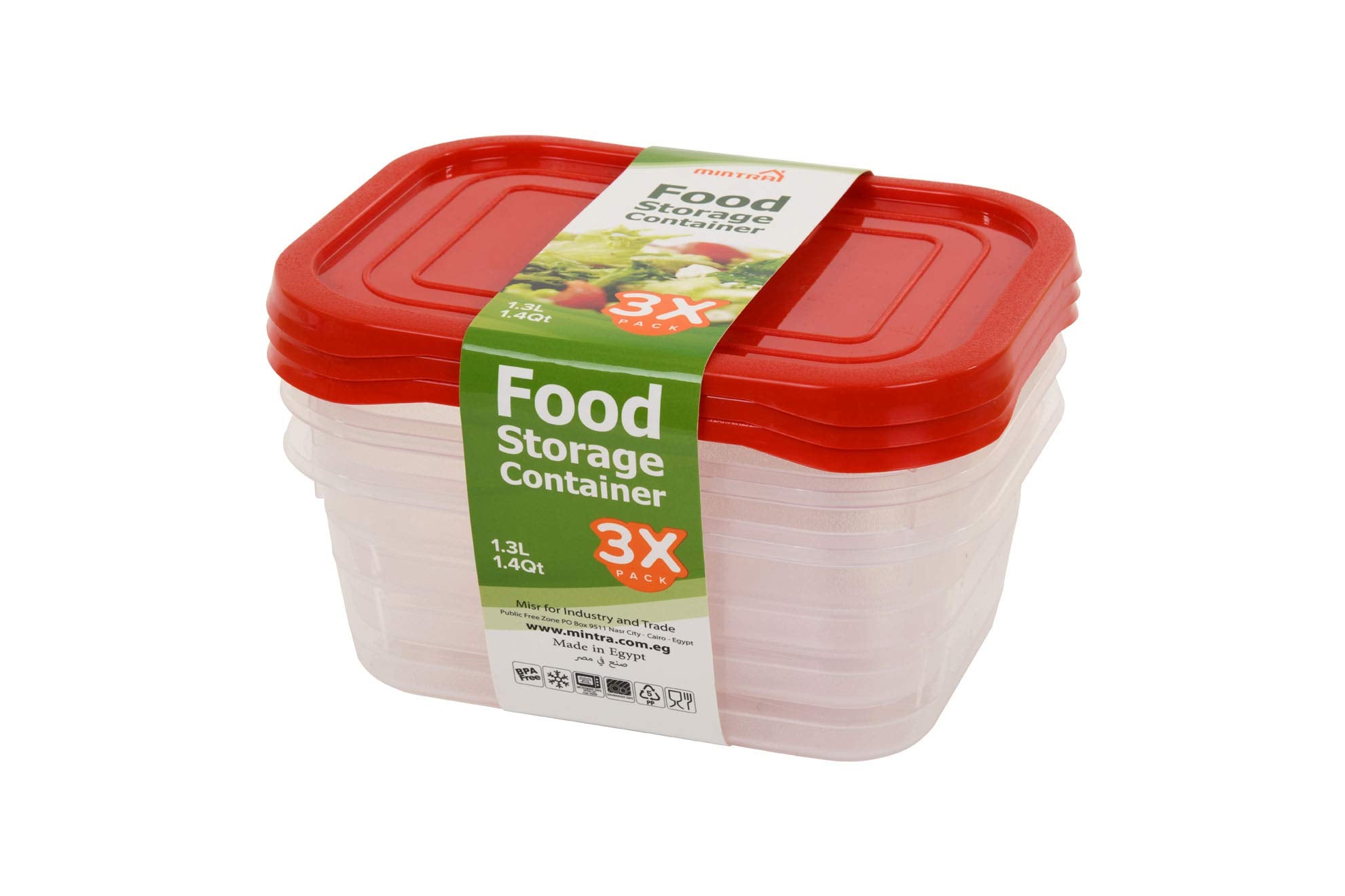 Mintra Home Storage Containers 1.3L (Red)