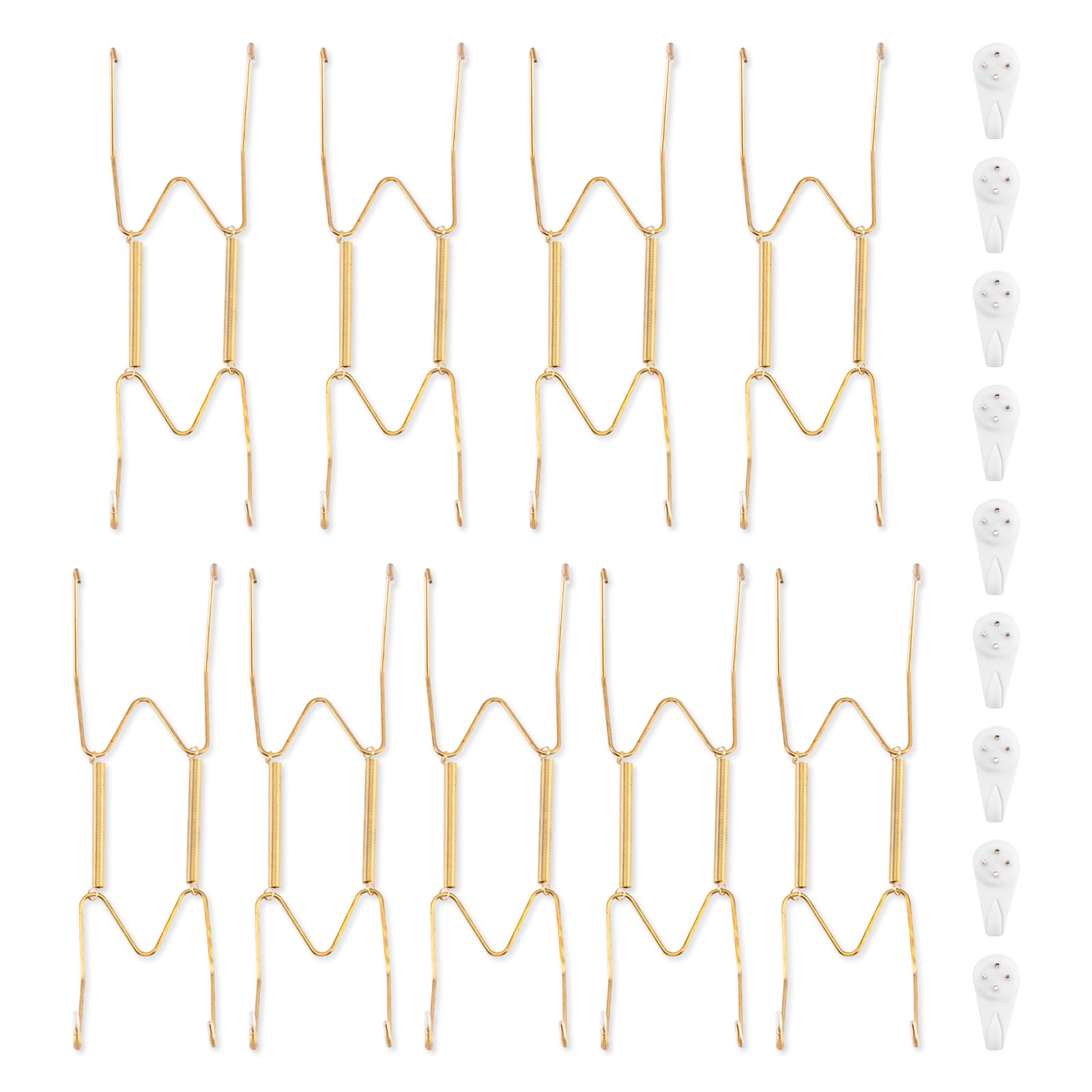 Bilillo 9 Pack Plate Hangers for The Wall, Suitable for 8-10 inch Art Plate, Stainless Steel Invisible Heavy Duty Wire Plate Hol