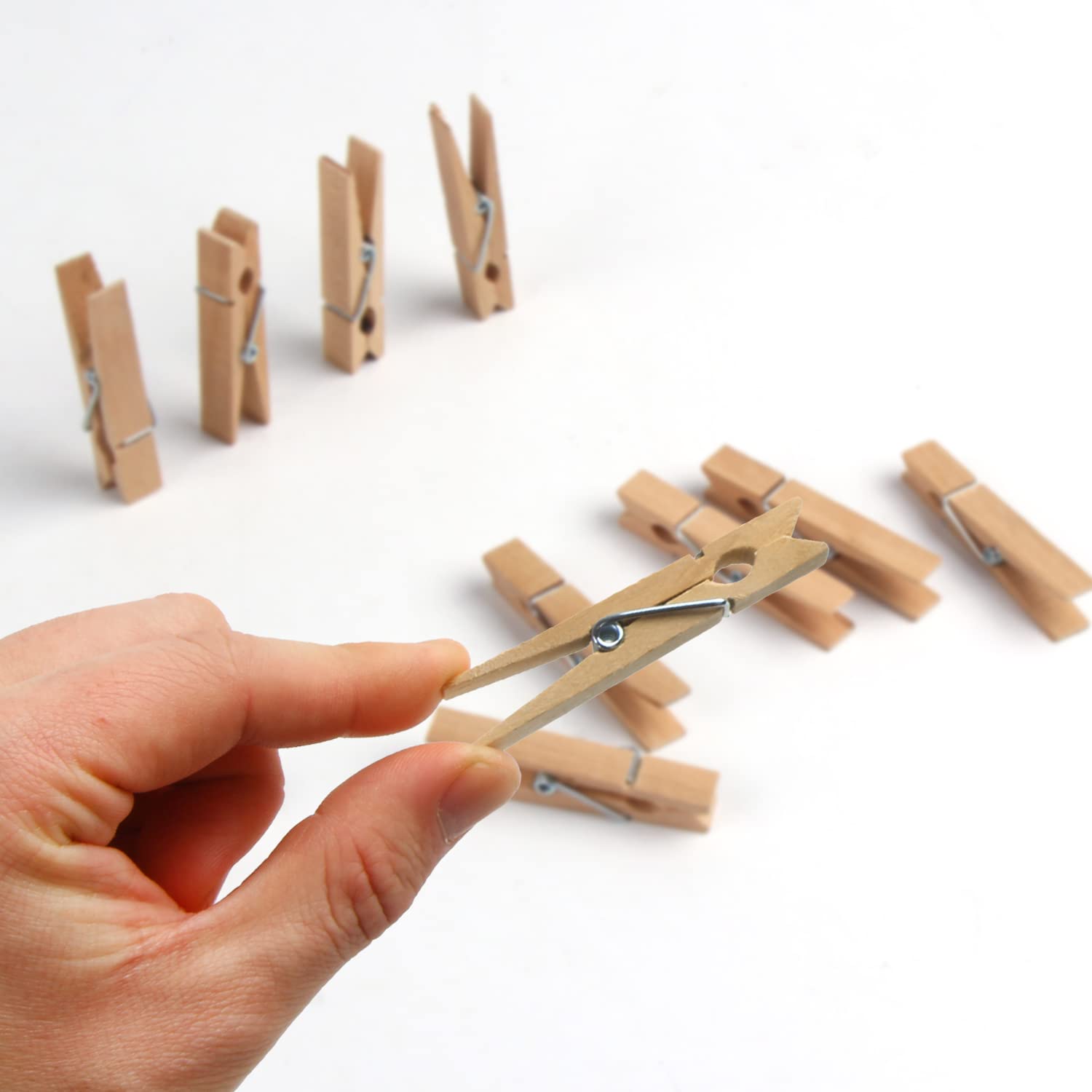 Kimober 2.36Inch Large Wooden Clothespins,Sturdy Natural Wooden Craft Peg Pins Clips For Hanging Photos,Paper Crafts,100Pcs