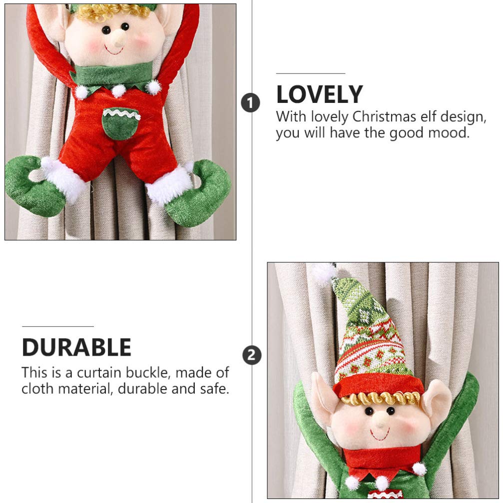 Milisten 2pcs Christmas Door Hanging Elves, Xmas Hanging Ornaments, Christmas Elves Long Arms for Holiday Door Window Tree Decor