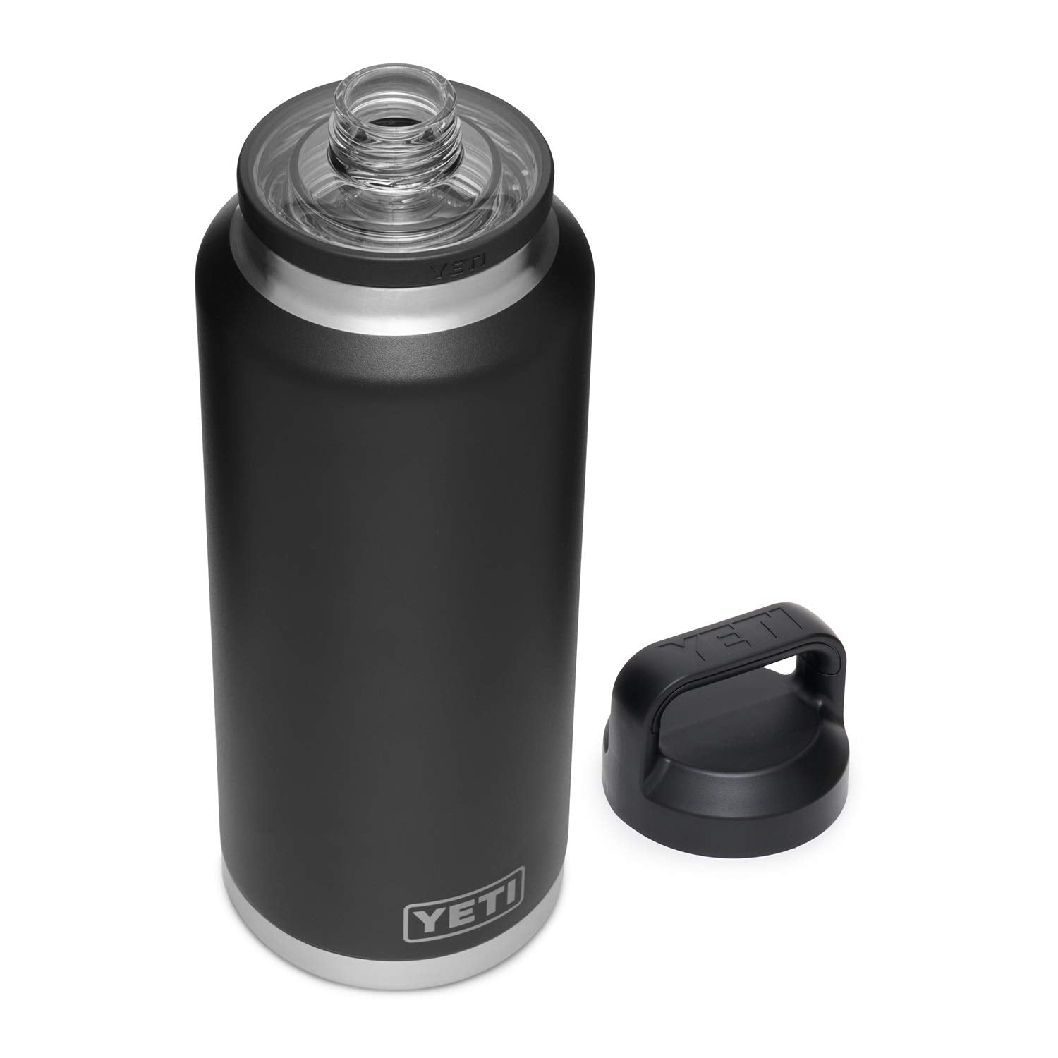 YETI Rambler 46 oz Bottle, Leakproof, Vacuum Insulated, Stainless Steel with Chug Cap, Black
