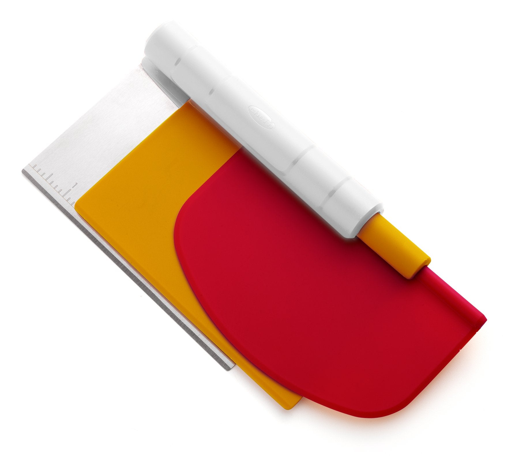 Chef'N Pastrio Set Bench Chopper, Includes Stainless Steel And Plastic Scrapers, Red