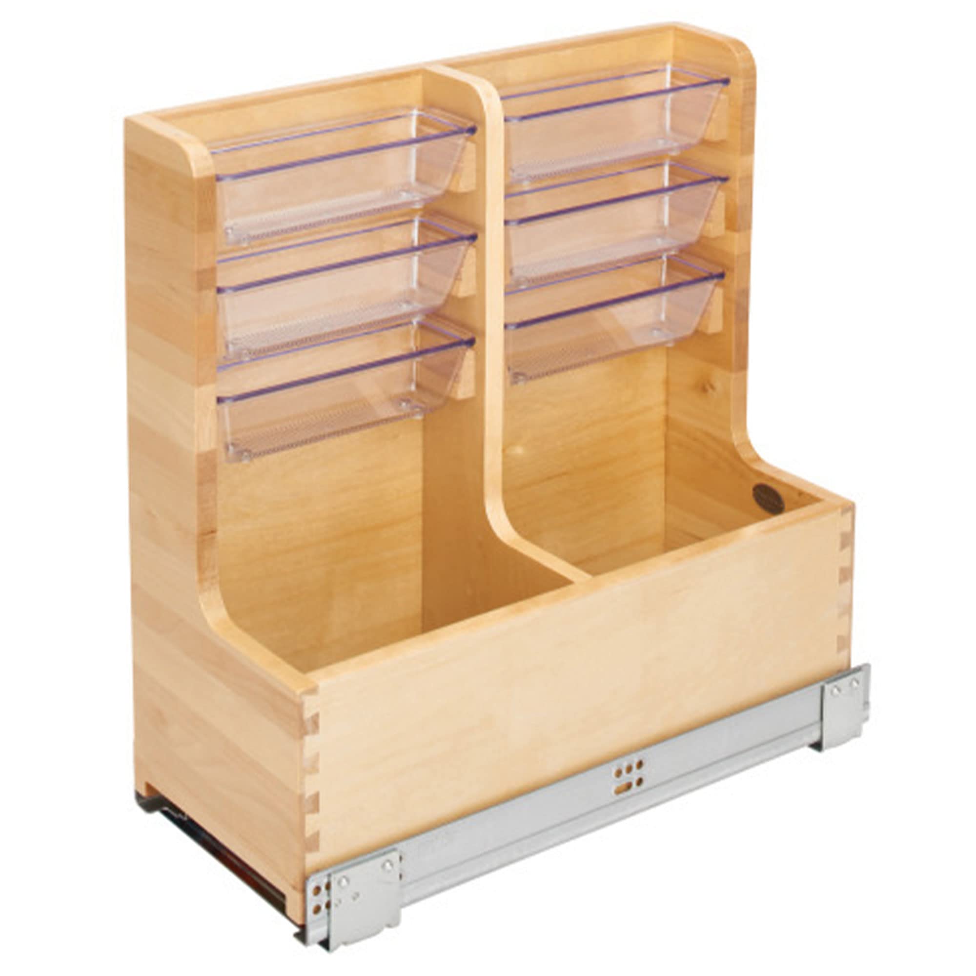 Rev-A-Shelf 30'' Wood Vanity Sink Pull Out Organizer Cabinet Storage W/Soft-Close For Kitchen Or Bathroom, Maple Wood, 441-15Vsb