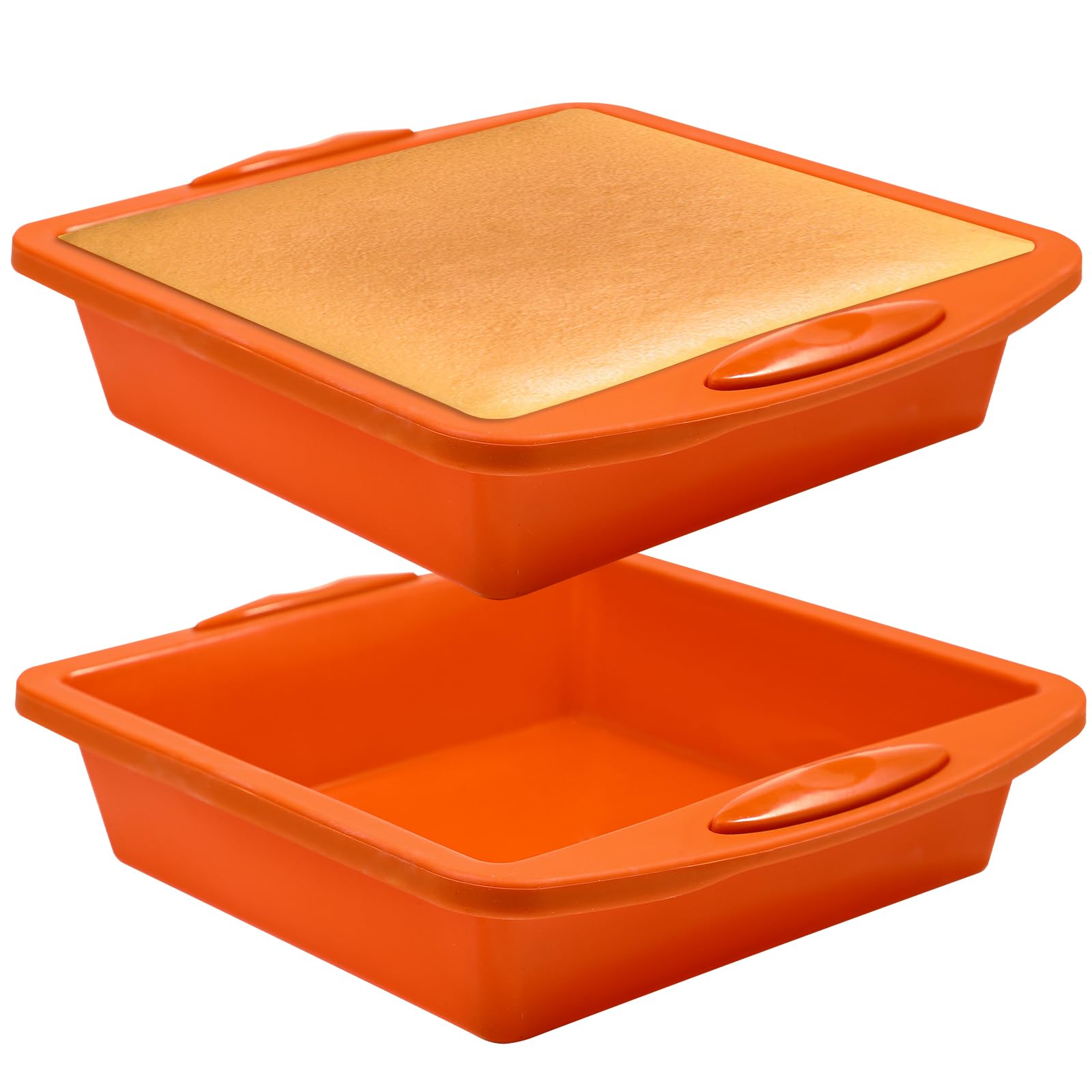 Webake Square Cake Baking Pan 8X8 Inch Silicone Cake Pan Brownie Pan For Baking Birthday Cake, Brownie And Making Large Resin Se