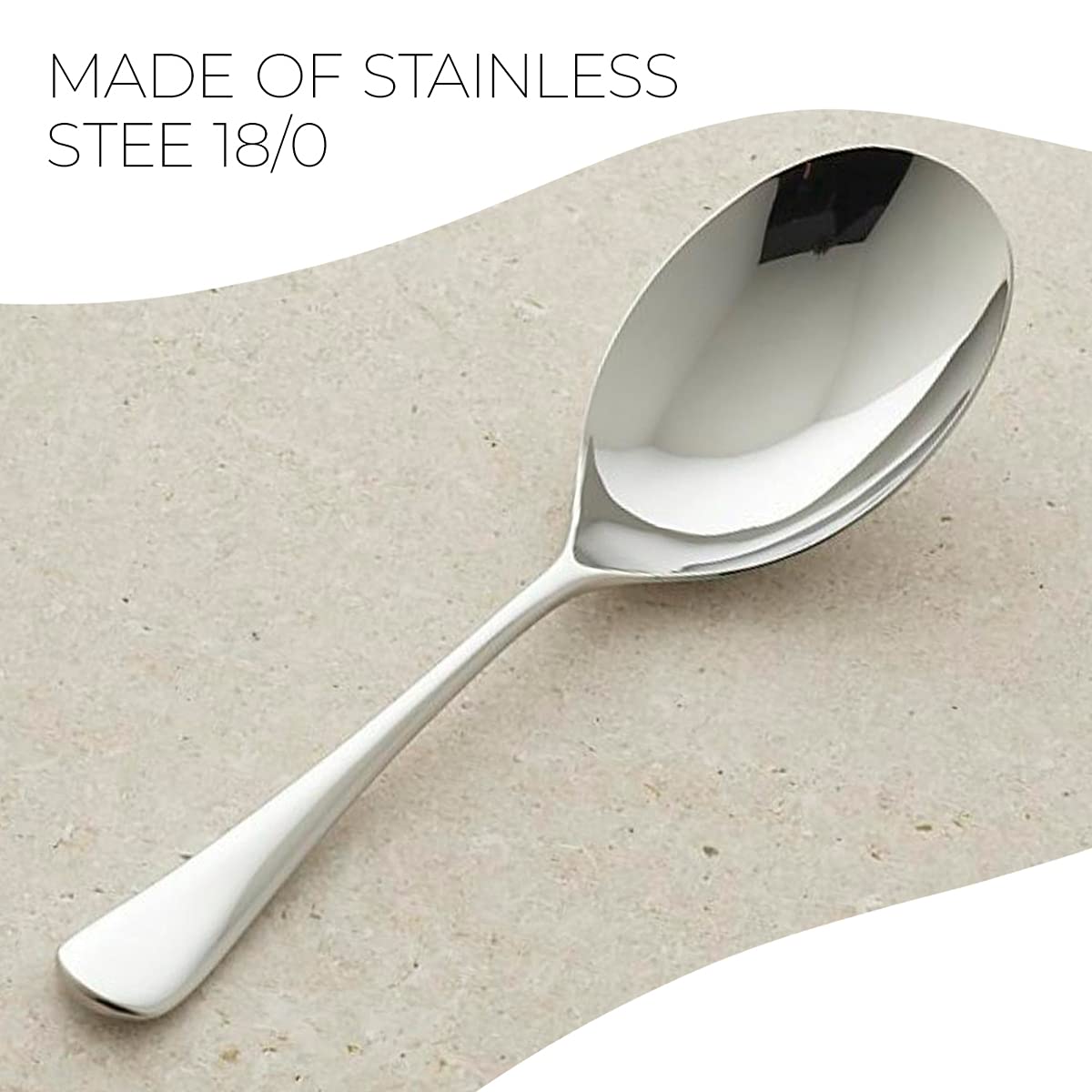 6 Pcs Buffet Serving Spoons - Stainless Steel Tablespoons For Banquet Service Large Spoon Set For Cooking Baking Stirring Mixing