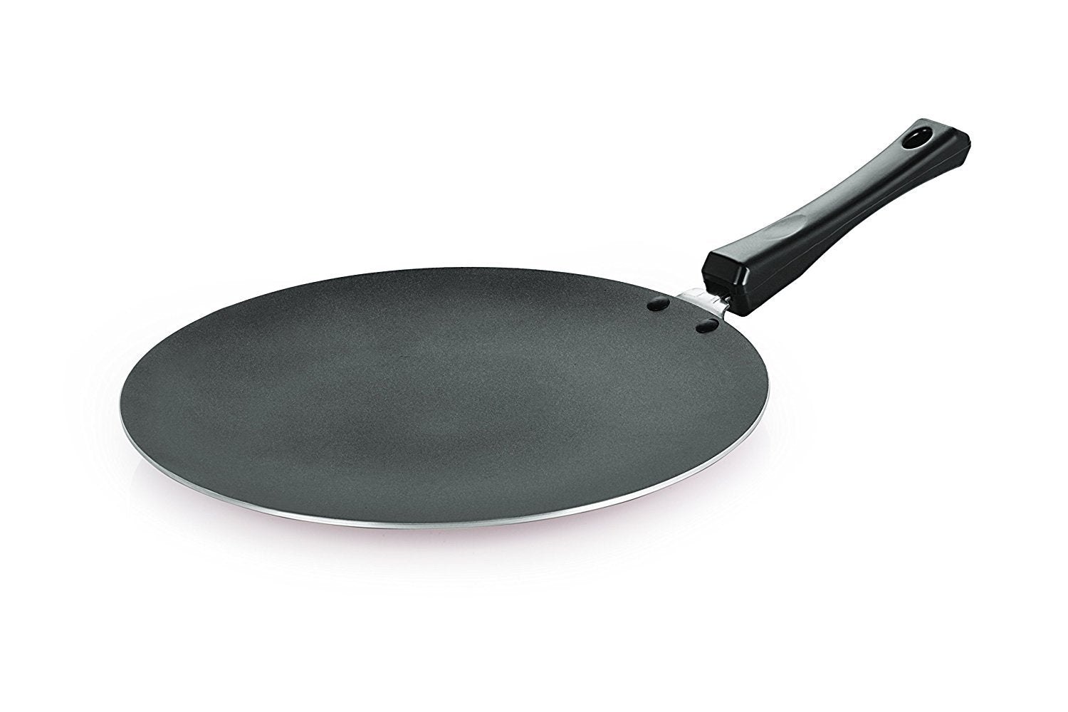 GD Non-Stick Aluminum Chapati Tawa 11 Inch with Free Spatula & Scrubber - Black/Red/Gray, Model DC0253