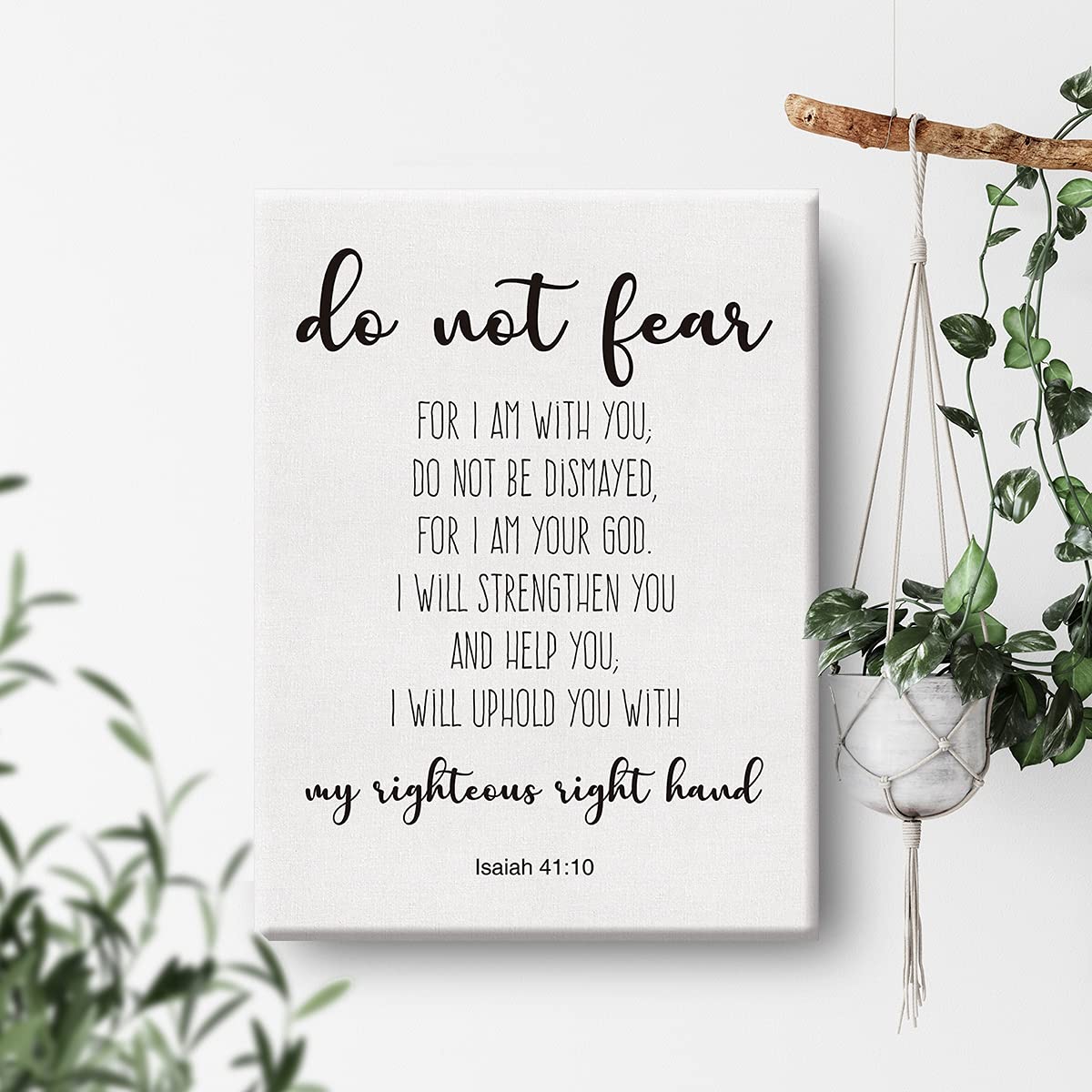 Bible Verse Art Wall Decor Isaiah 41:10 Do Not Fear Scripture Canvas Painting Prints For Home Dining Room Living Room Wall Decor