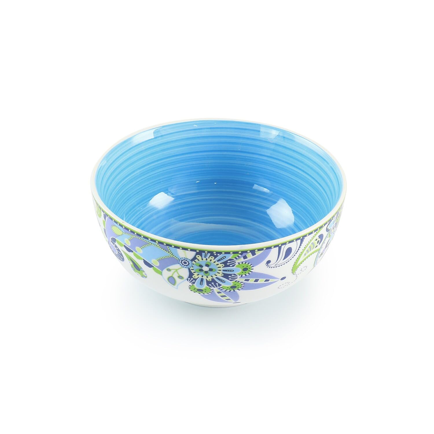 Elama Blue Crush 16 Piece Round Porcelain Dinnerware Set