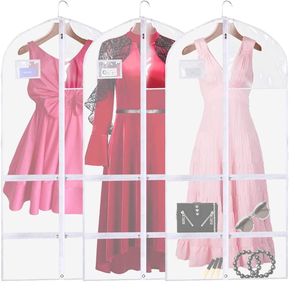 Dance Costume Garment Bag, 3 Packs Dance Garment Bag, Costume Bags For Dancers, Garment Bag For Hanging Clothes, Garment Bag For