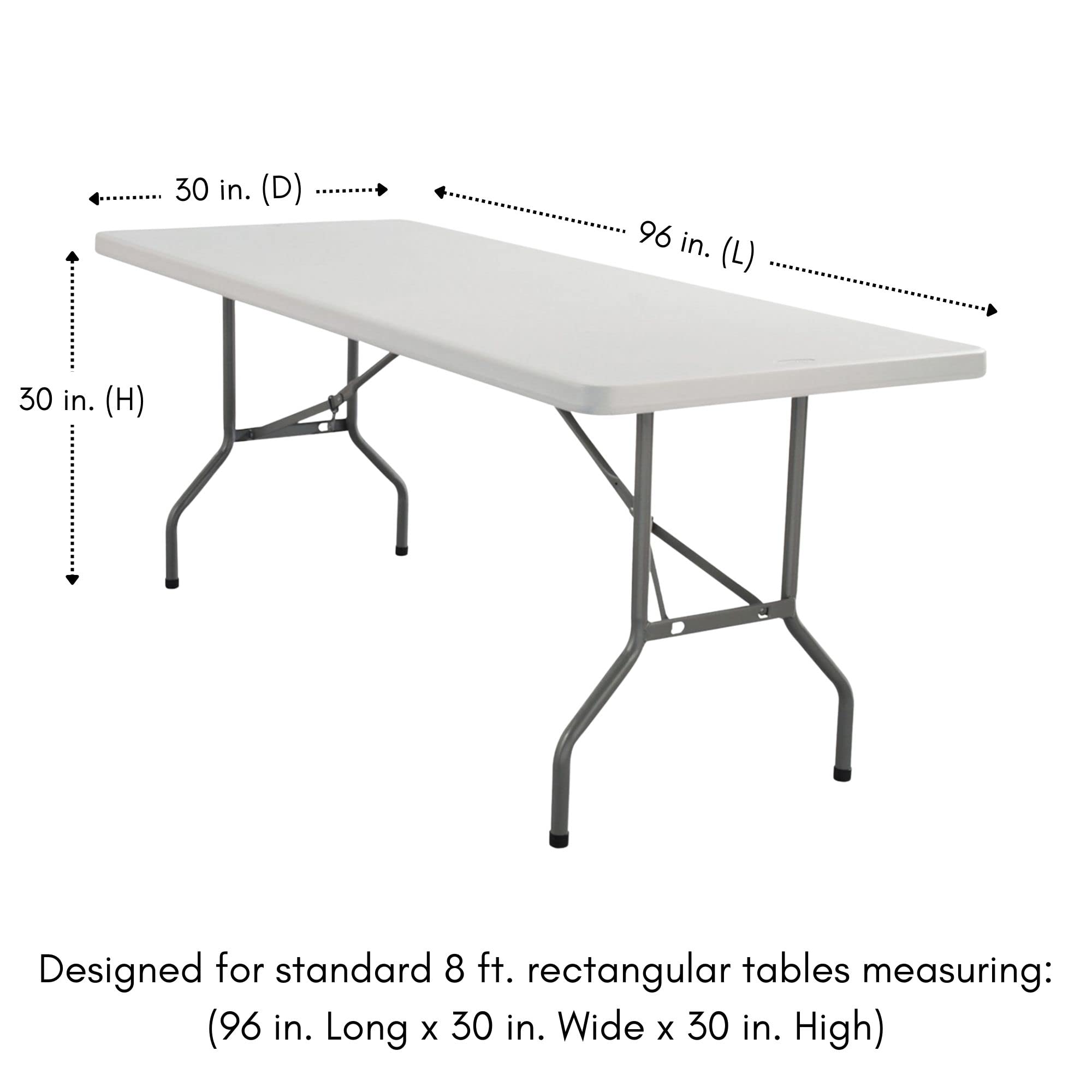Your Chair Covers - 8 Ft Rectangular Fitted Spandex Tablecloths Patio Table Cover Stretchable Tablecloth - Light Blue