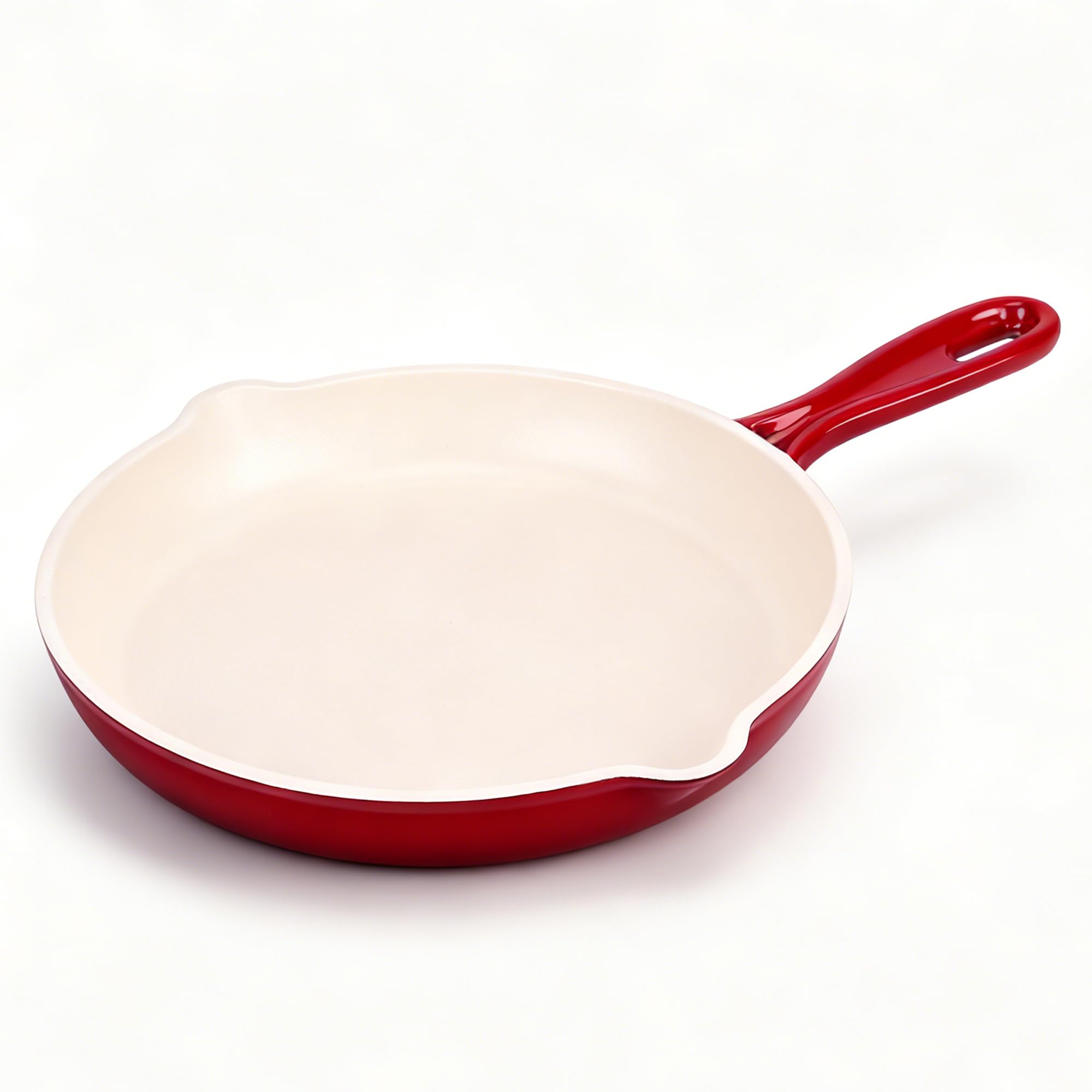 Hisencn Cast Iron Skillets,10.2 Inch Ceramic Frying Pan,Nonstick Frying Pan Without PFAS & PTFE & PFOA,Dishwasher & Oven Safe,En
