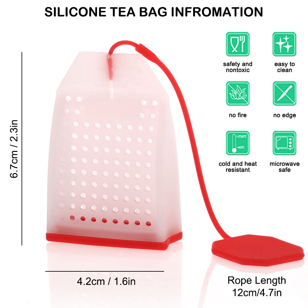 Finegood 6 Pack Silicone Tea Infuser, Tea Bags Tea Infuser For Loose Tea Reusable Tea Filter Strainer