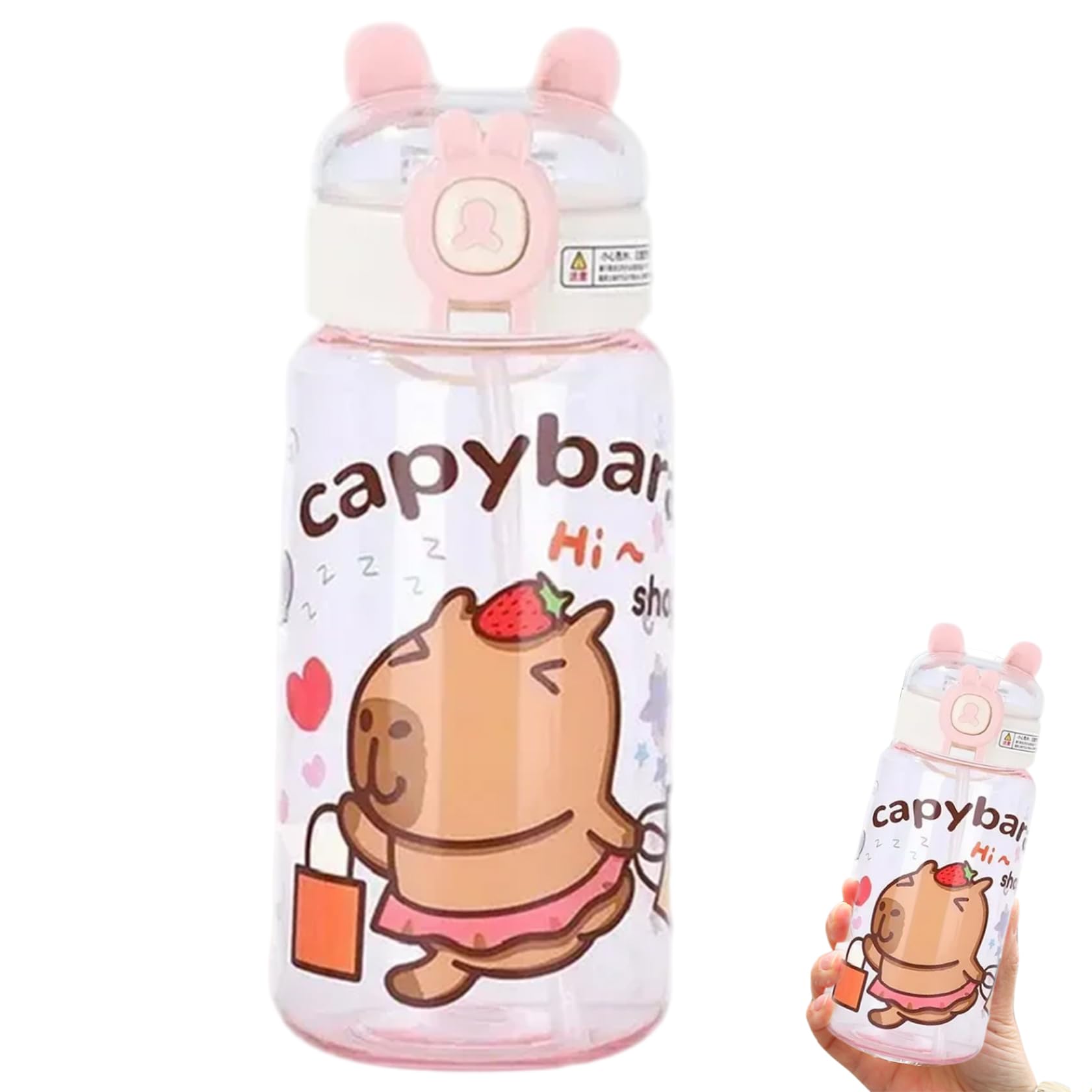 Tsawntd Capybara Water Bottle, 500ml Cute Water Bottle, Portable Capybara Mug for Home, School, Exercise, Style2