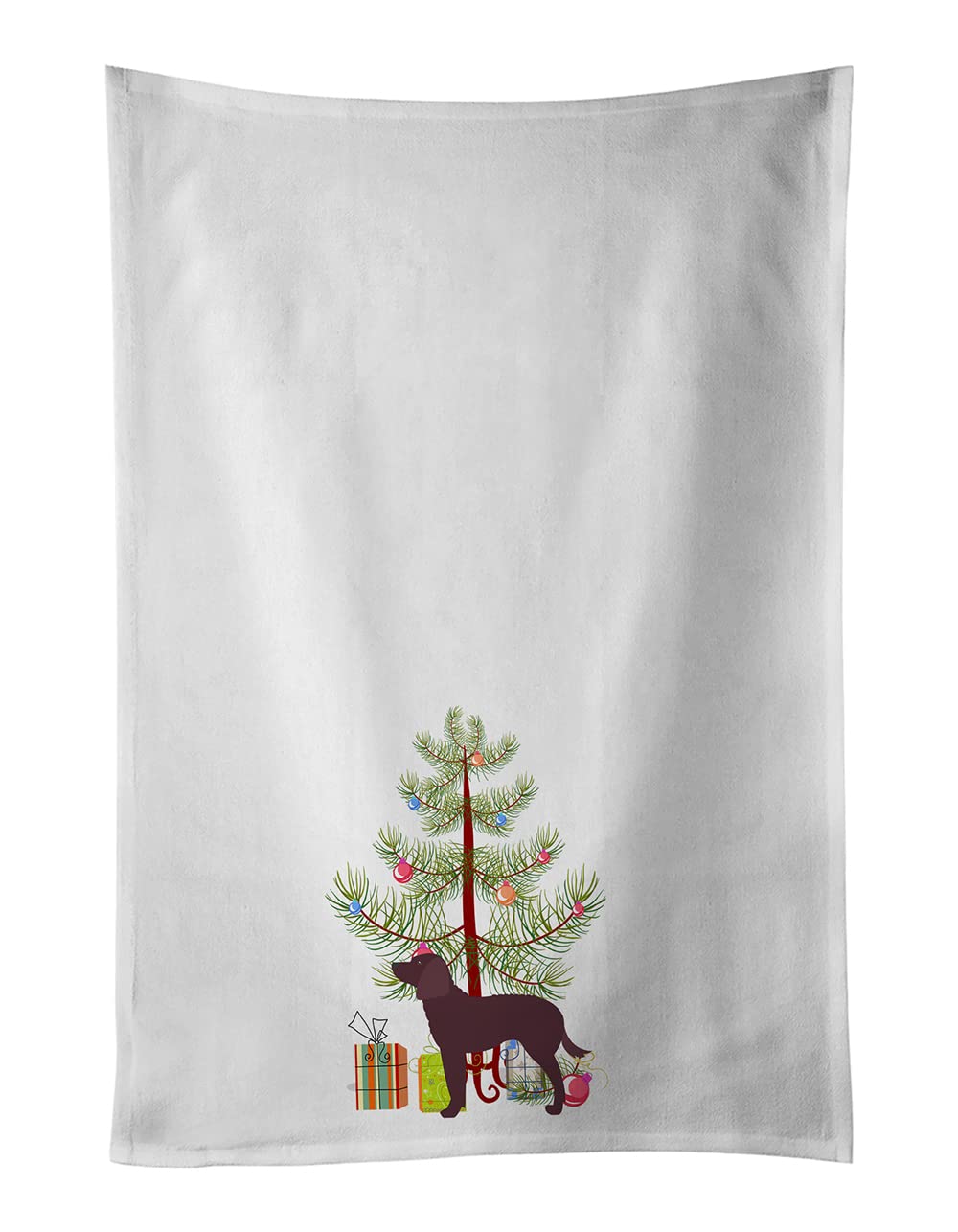 American Water Spaniel Merry Christmas Tree White Kitchen Towel Set of 2