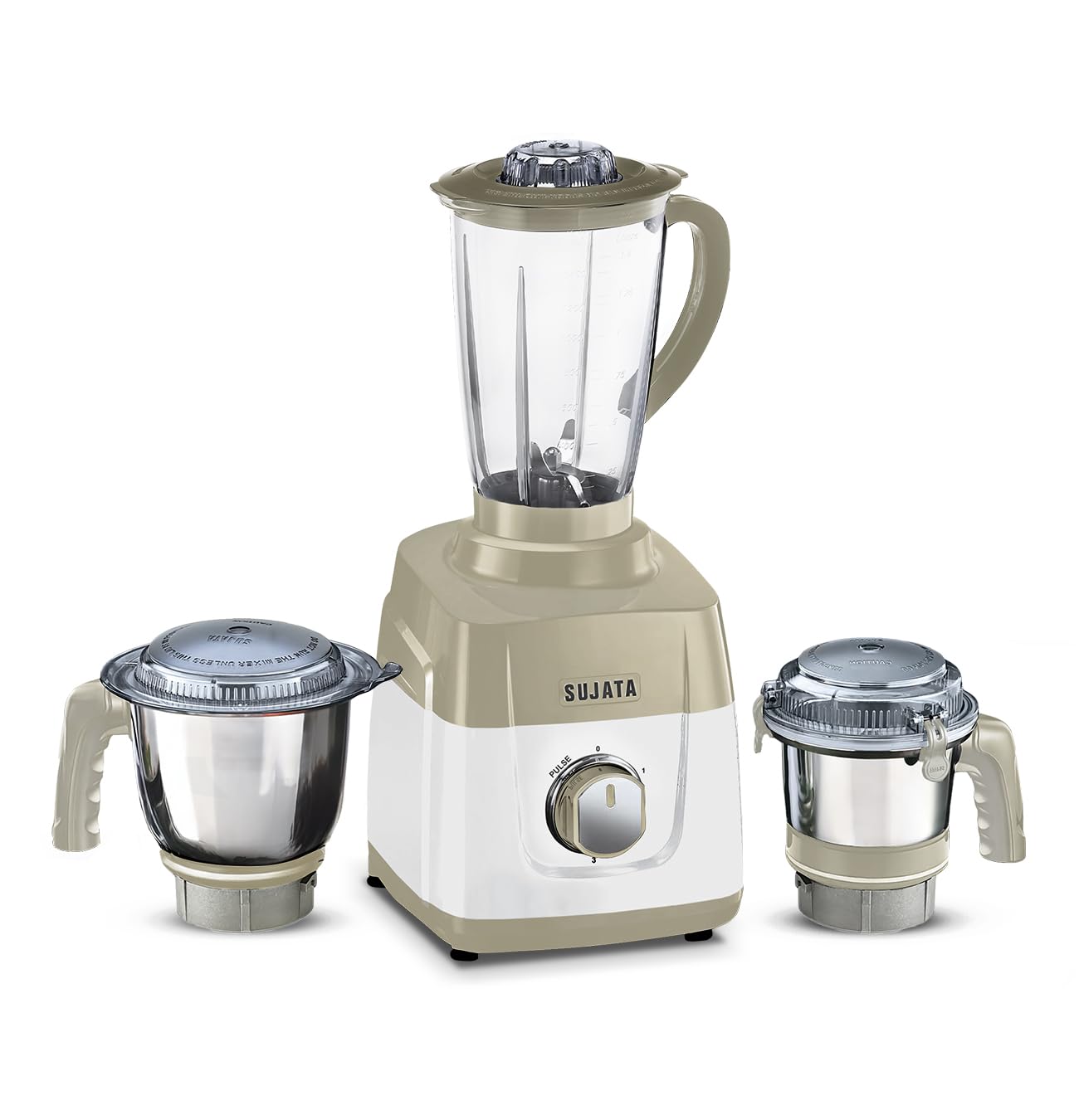 Sujata Mg01 Mixer Grinder | 1000 Watts Double Ball Bearing Motor | 24000 Rpm | NonStop 90 Mins Running | 3 Jars Including 1750M