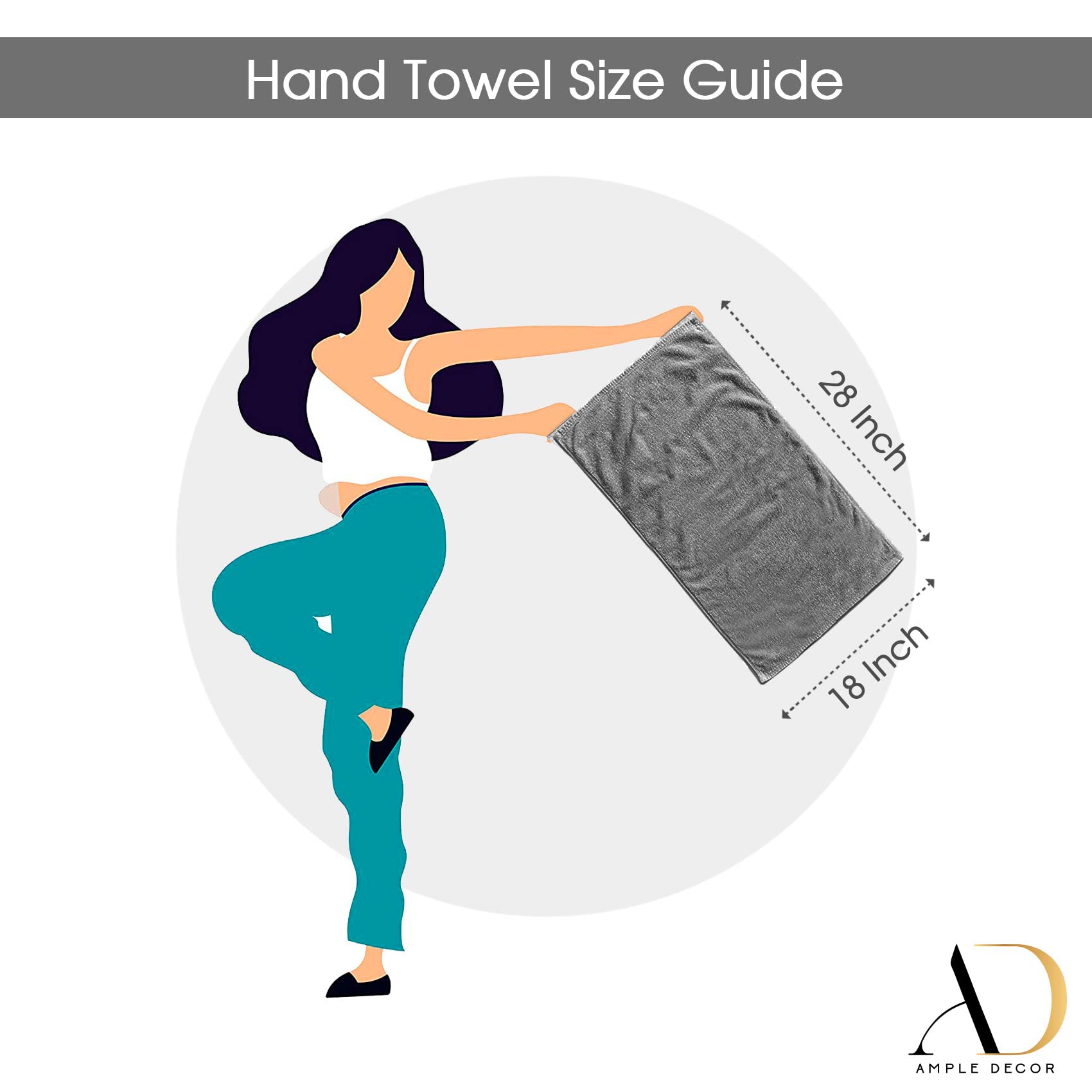 Ample Decor Wash Cloths Pack Of 20 100% Cotton 600 Gsm Oeko Tex Certified Face Towels, Quick Drying Solid Construction Absorbent