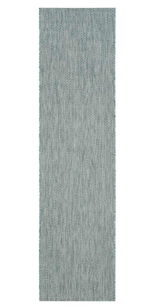 SAFAVIEH Courtyard Collection 23 x 14 Aqua/Grey CY8521 Indoor/ Outdoor Patio Backyard Mudroom Runner Rug
