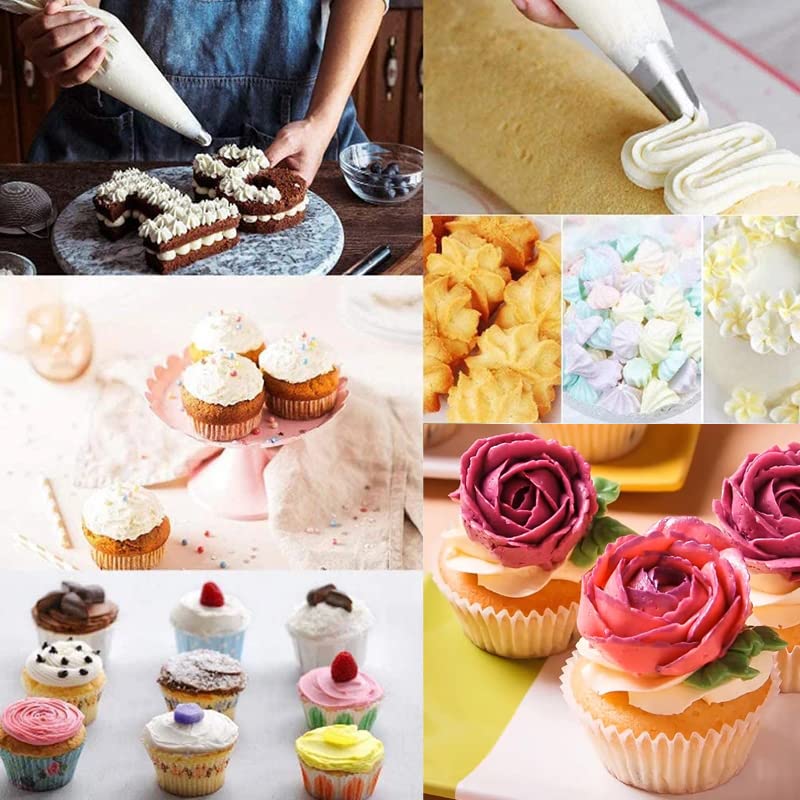 Extra Large Piping Tips Set For Cupcake Cake Decorating,6 Big Icing Tips With Round Star Rose Petal Ruffle Pastry Tips For Frost
