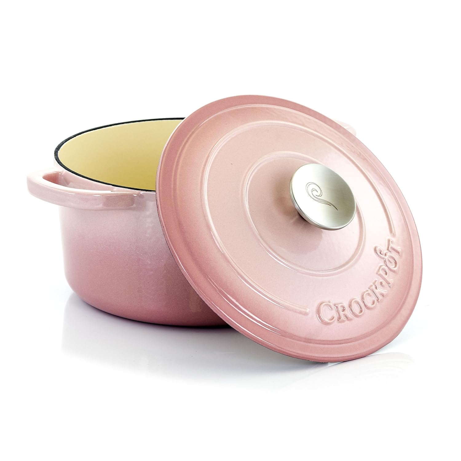 Crock-Pot Artisan Round Enameled Cast Iron Dutch Oven, 3-Quart, Blush Pink