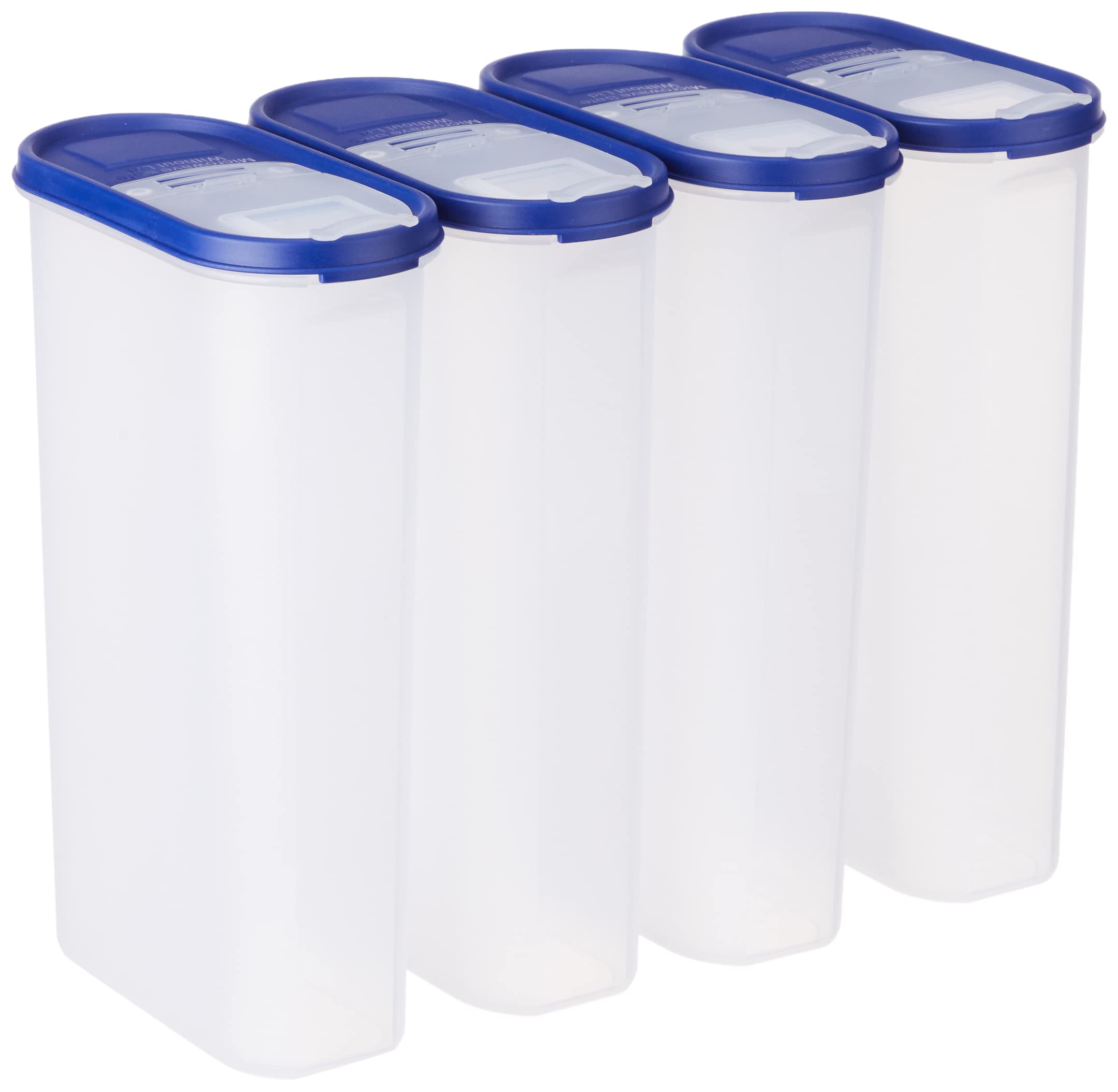 Amazon Brand  Solimo Modular Plastic Container And Dispenser, Set Of 4 (3000 Ml Each)  Blue
