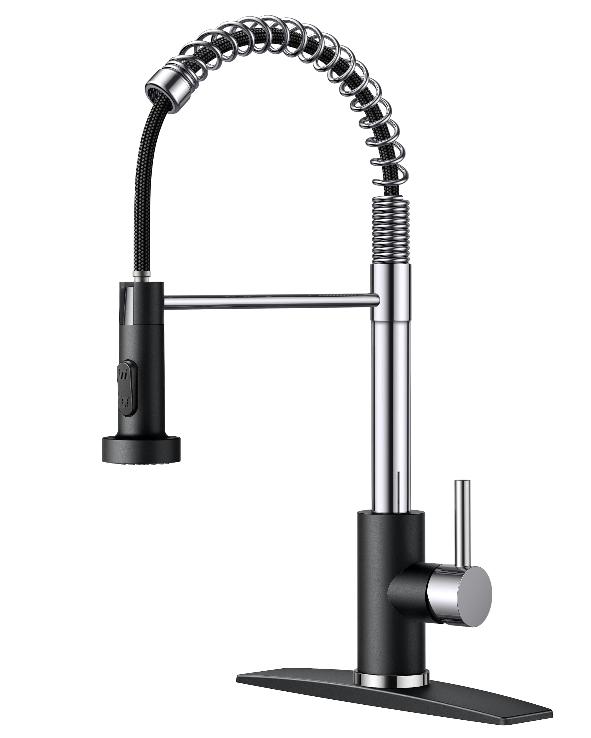 Forious Kitchen Faucet, Kitchen Sink Faucets With Pull Down Sprayer, Commercial Spring Kitchen Sink Faucet Stainless Steel, Sing