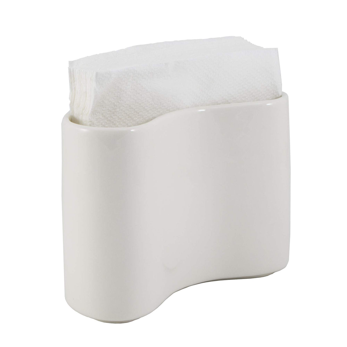 Scarlettwares Napkin Holder For Table Kitchen Paper Linen Cloth Napkins Upright Stand Up Sturdy Stylish Modern Compact Ceramic W