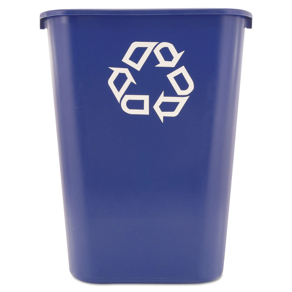 Rubbermaid Commercial Rubbermaid 295773Be Large Deskside Recycle Container W/Symbol, Rectangular, Plastic, 41.25Qt, Blue