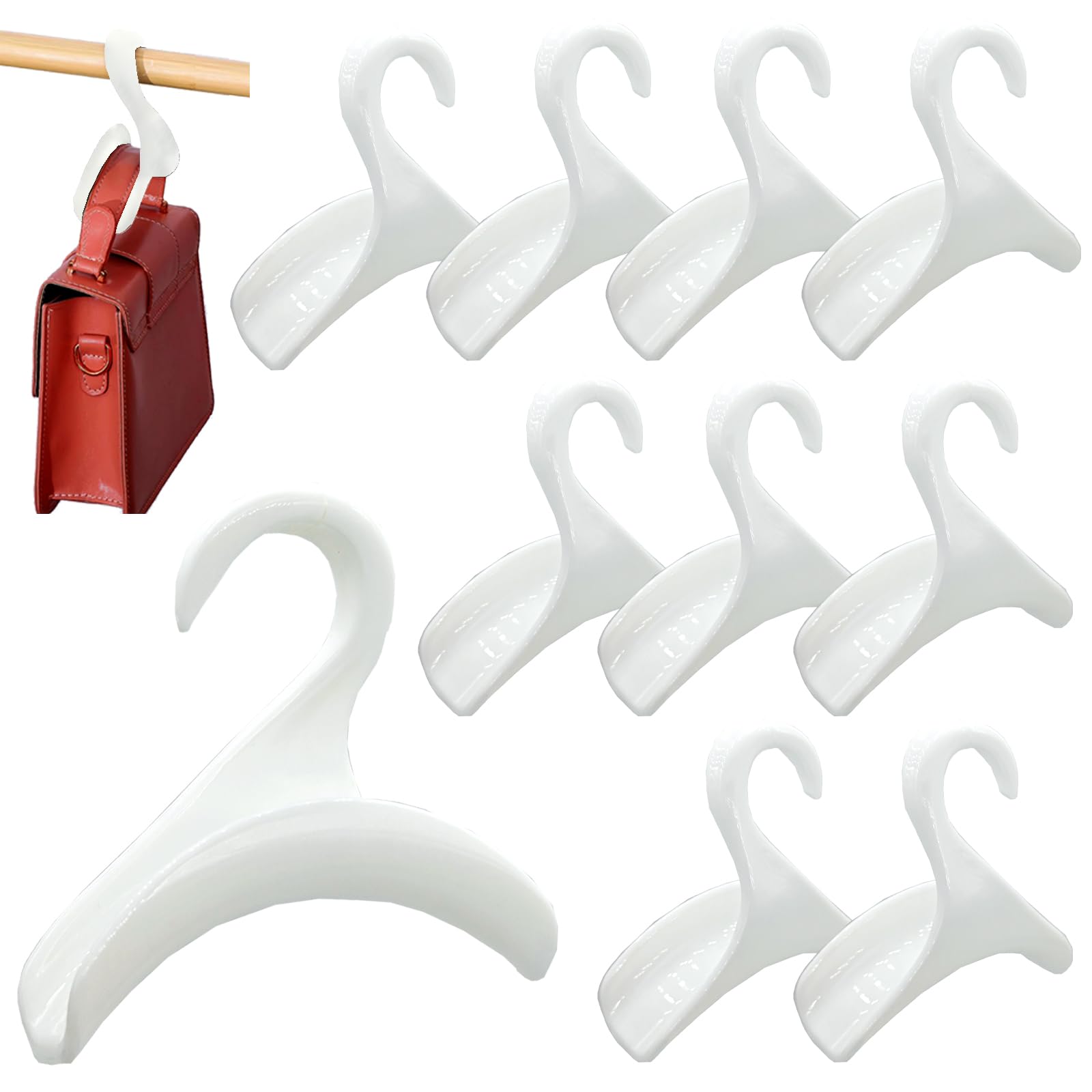 Seebrider Bag Hanger For Closet, Purse Holder White Backpack Hanger Hook For Organizer Storage Purses Tote Bag Backpacks Handbag